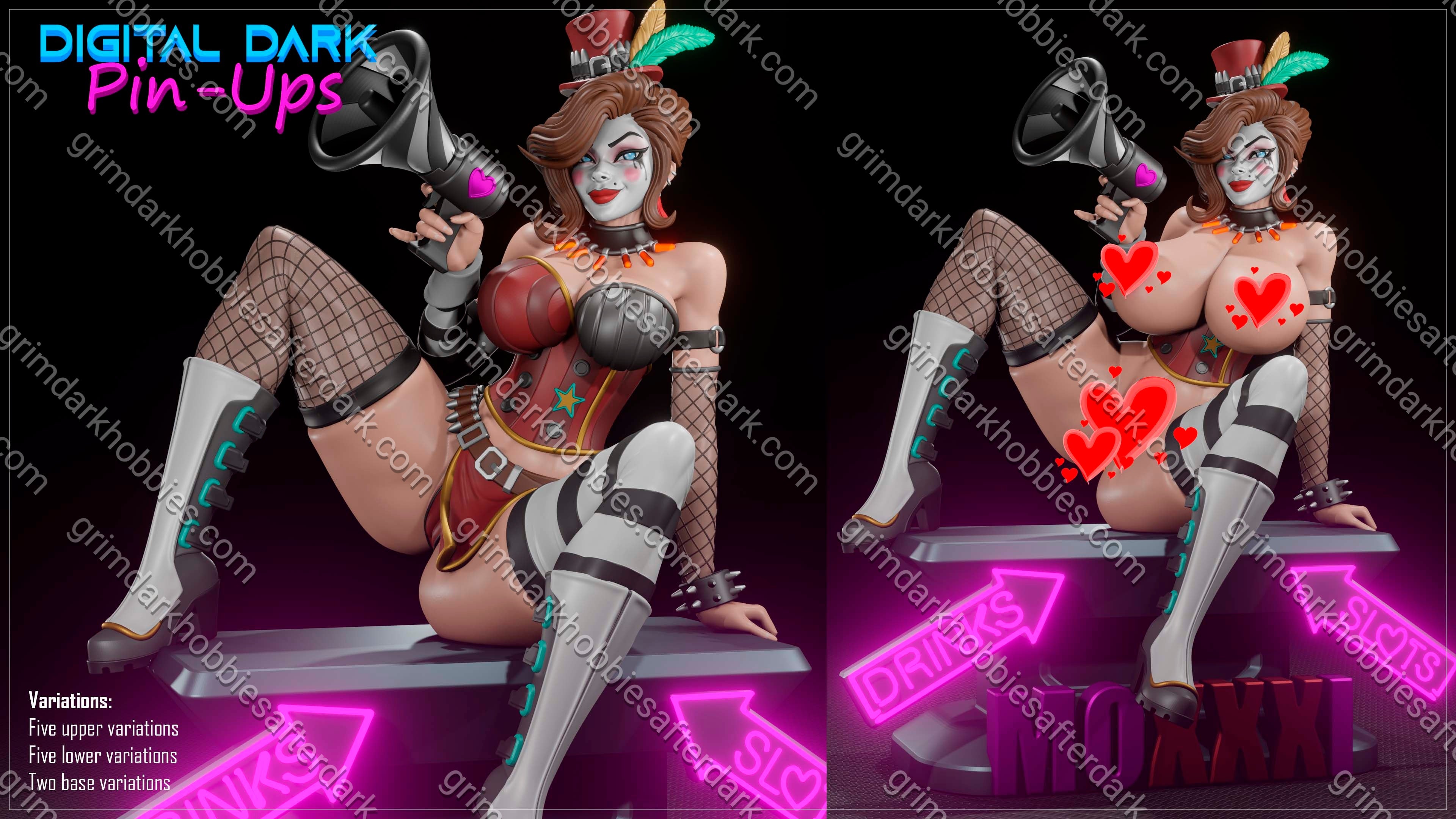 Digital Dark Pin-Ups FUTA Moxxi – 1:24 Scale Print-to-Order Model