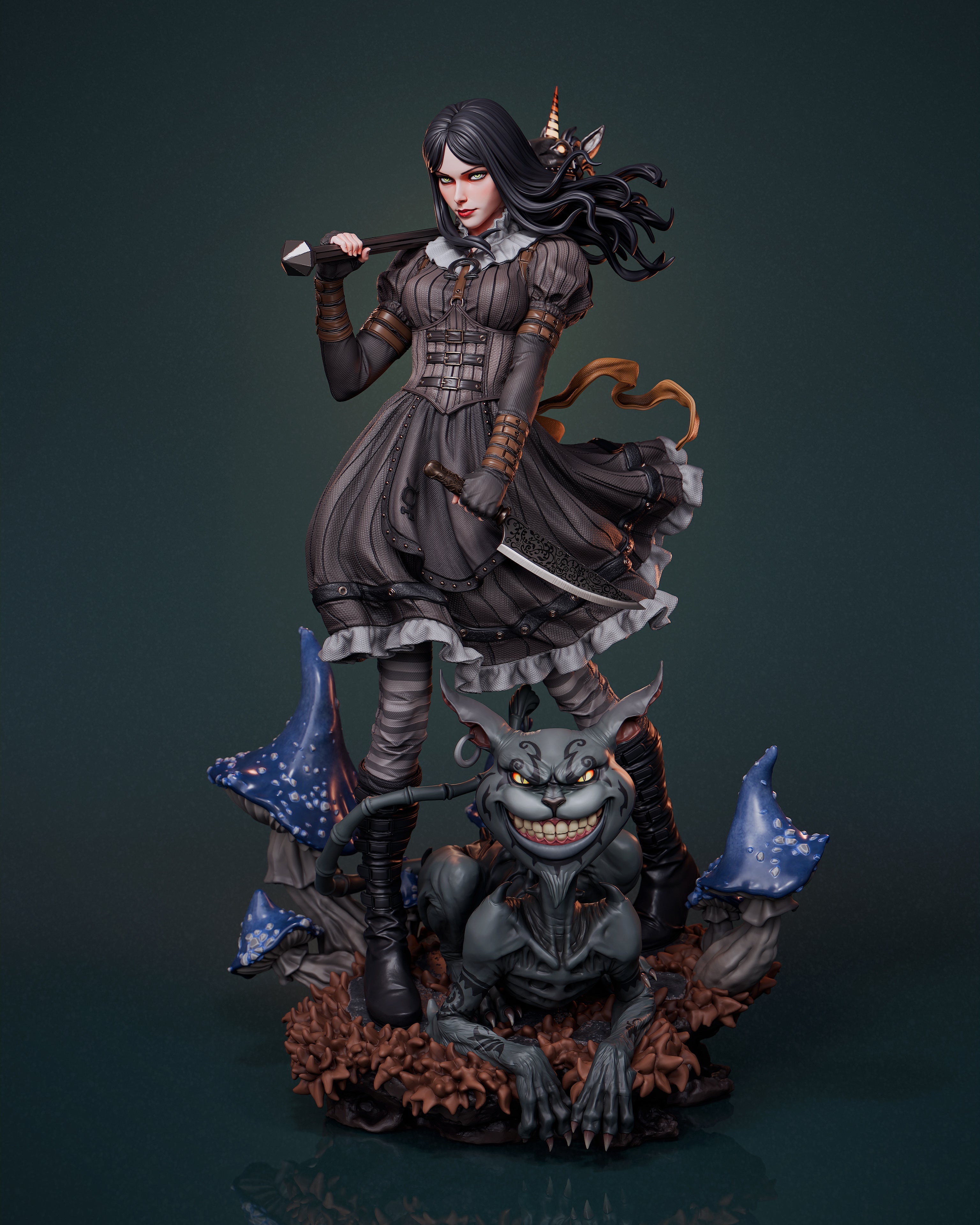 ABE3D Alice Liddell Fan Art 1:10 - 1:4 Scale Print-to-Order 3D Printed Resin Model Kit