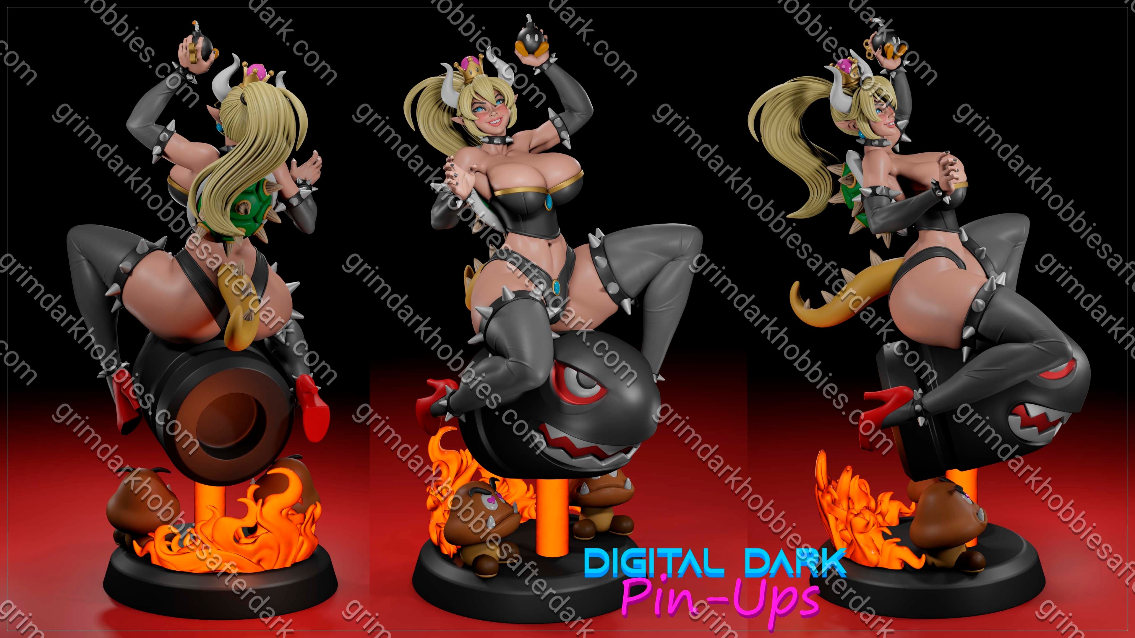 Digital Dark Pin-Ups Bowsette – 1:10-1:4 Scale Print-to-Order Model