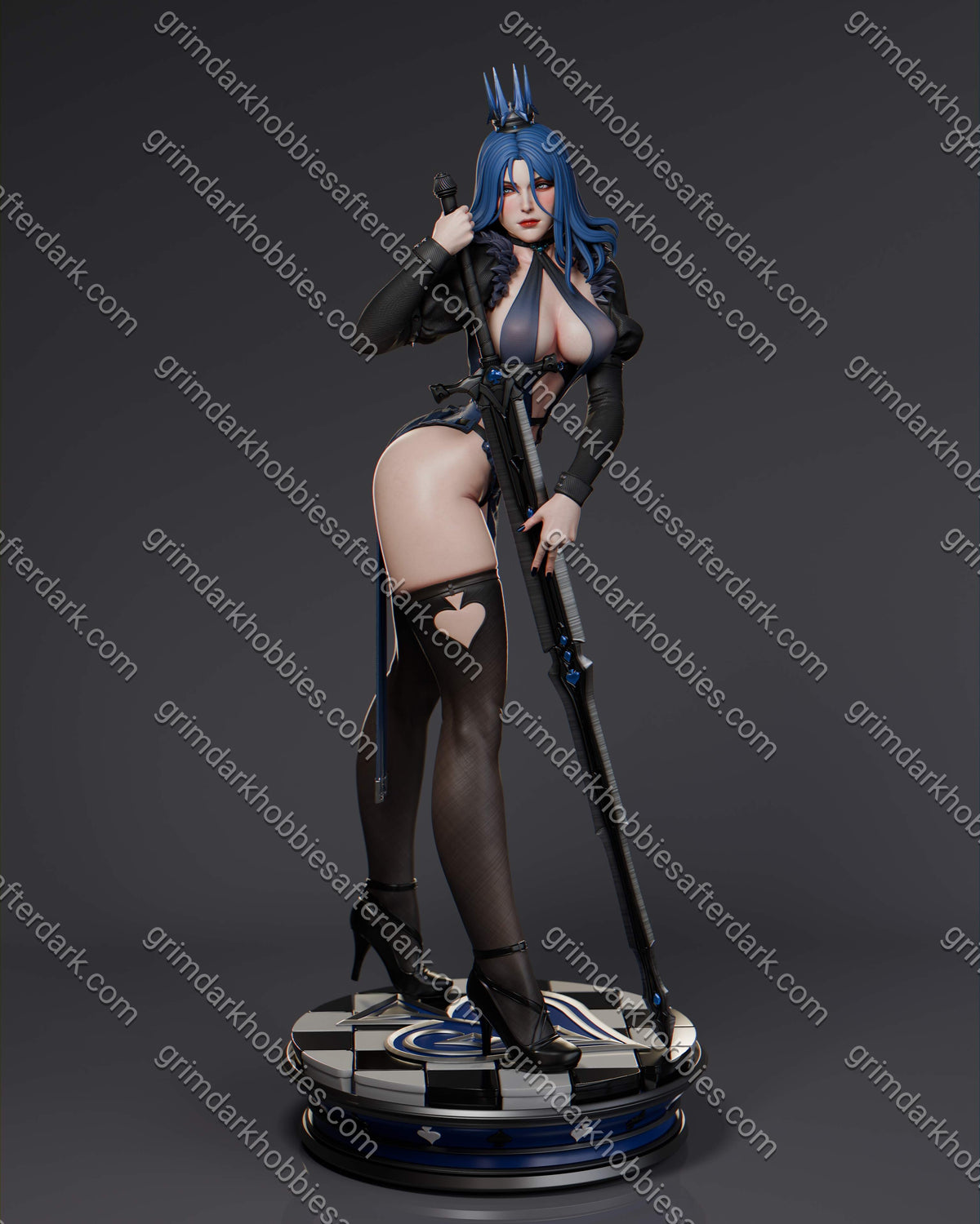 Abe3D Queen of Spades – 1:10-1:4 Scale Print-to-Order Model