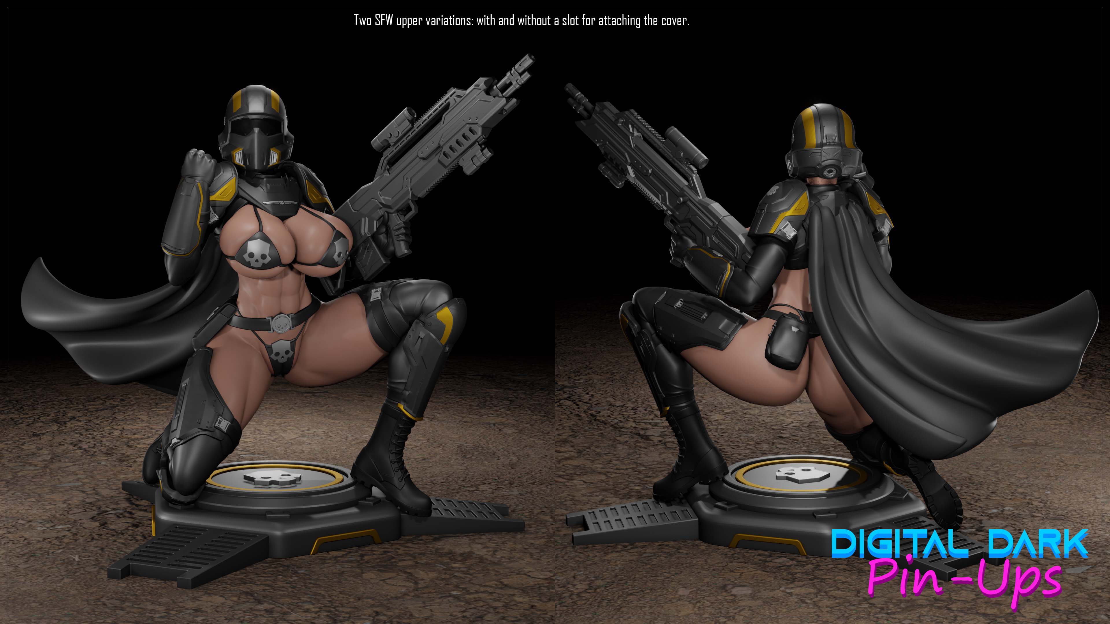 Digital Dark Pin-Ups FUTA Helldiver Girl – 1:24 Scale Print-to-Order Model