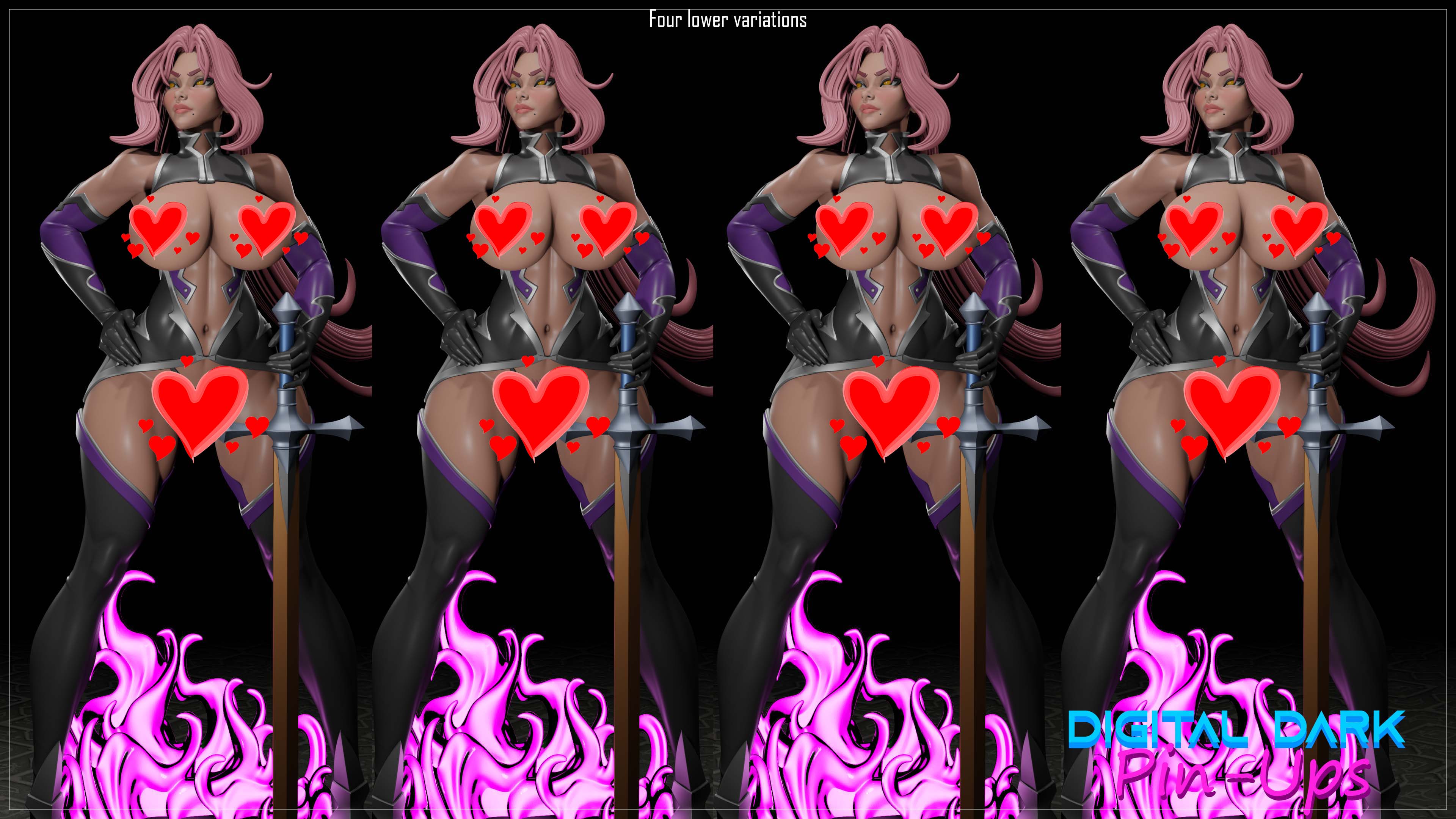 Digital Dark Pin-Ups Ingrid Hell Knight – 1:10-1:4 Scale Print-to-Order Model