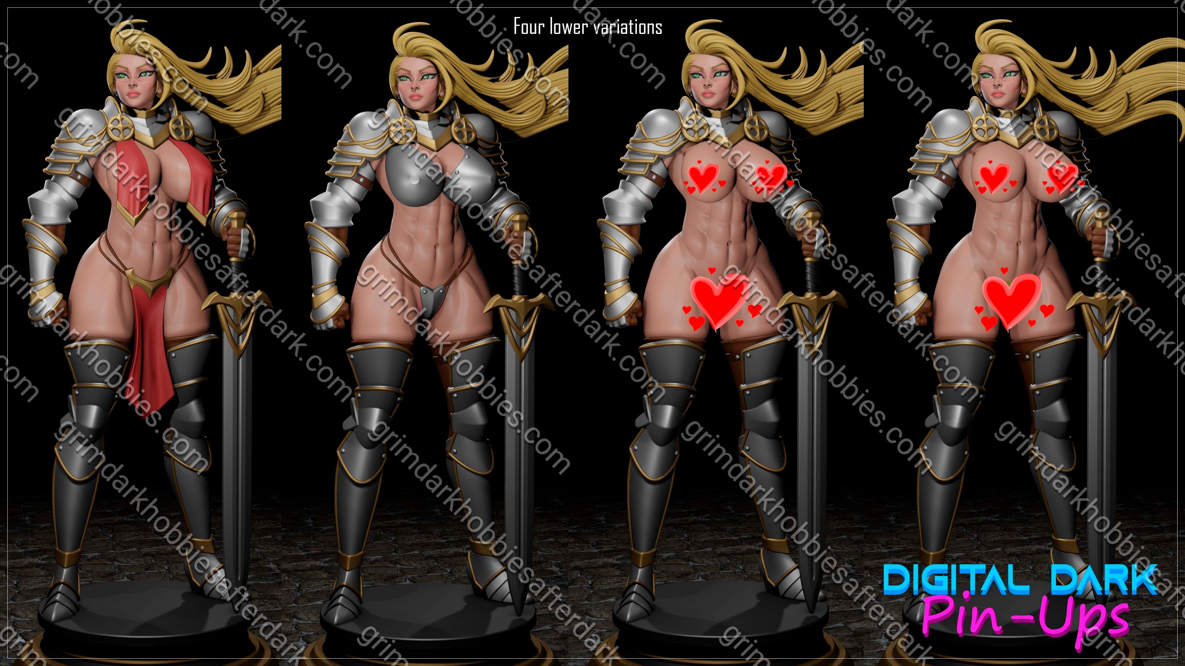 Digital Dark Pin-Ups Knight Girl – 1:24 Scale Print-to-Order Model