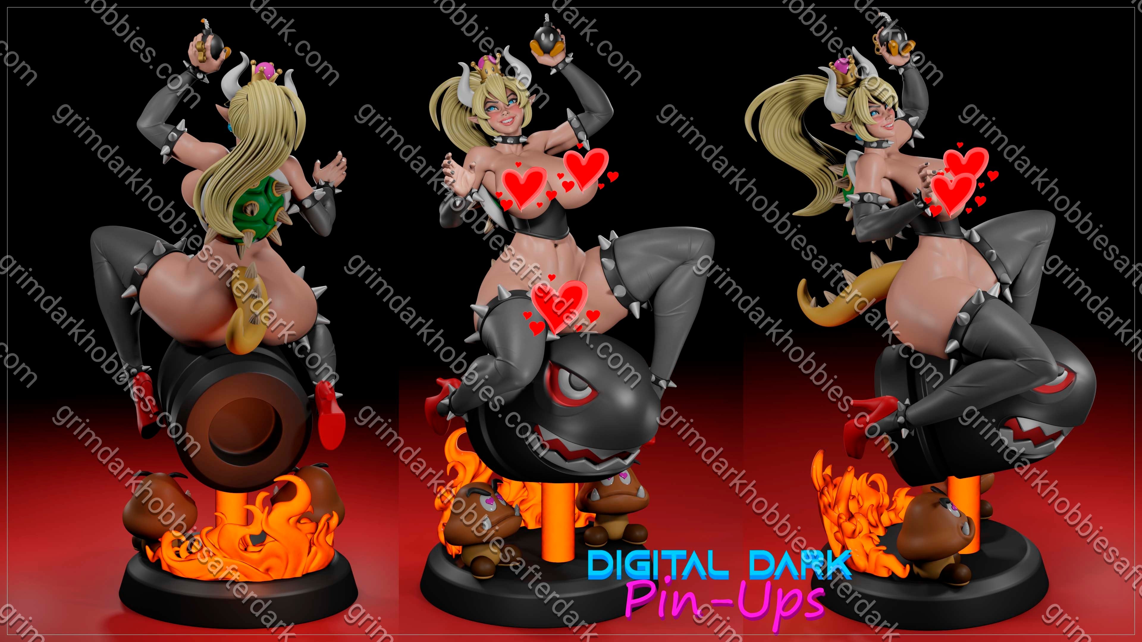 Digital Dark Pin-Ups Bowsette – 1:10-1:4 Scale Print-to-Order Model
