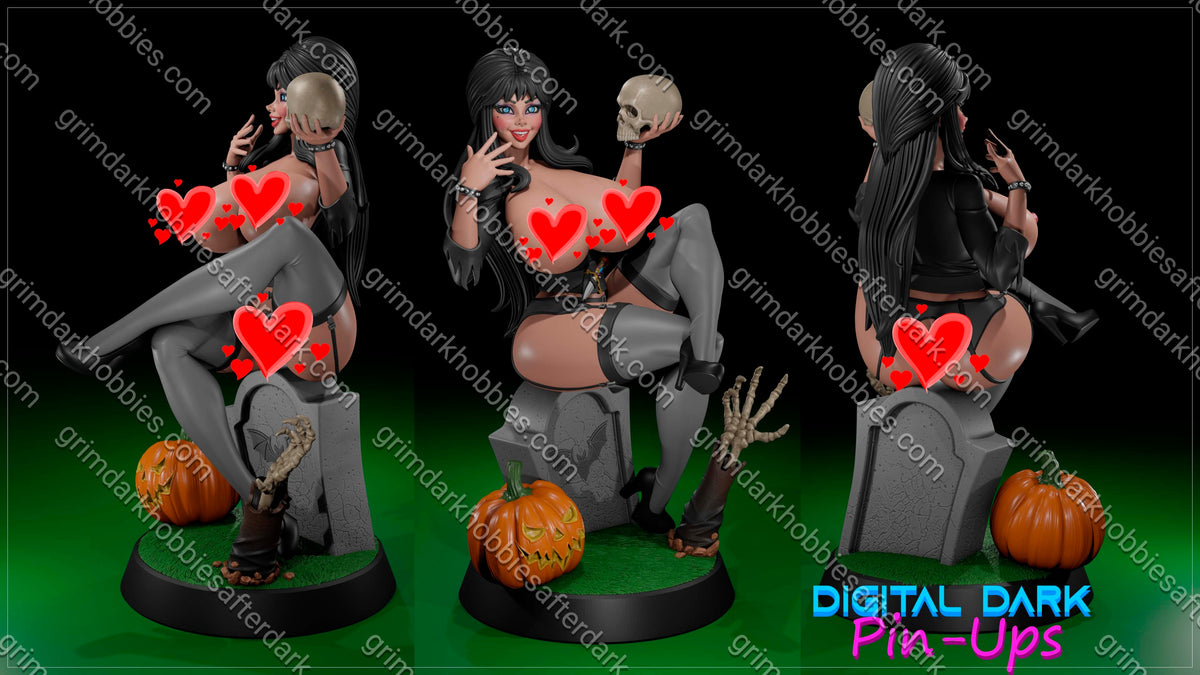 Digital Dark Pin-Ups FUTA Elvira – 1:10-1:4 Scale Print-to-Order Model
