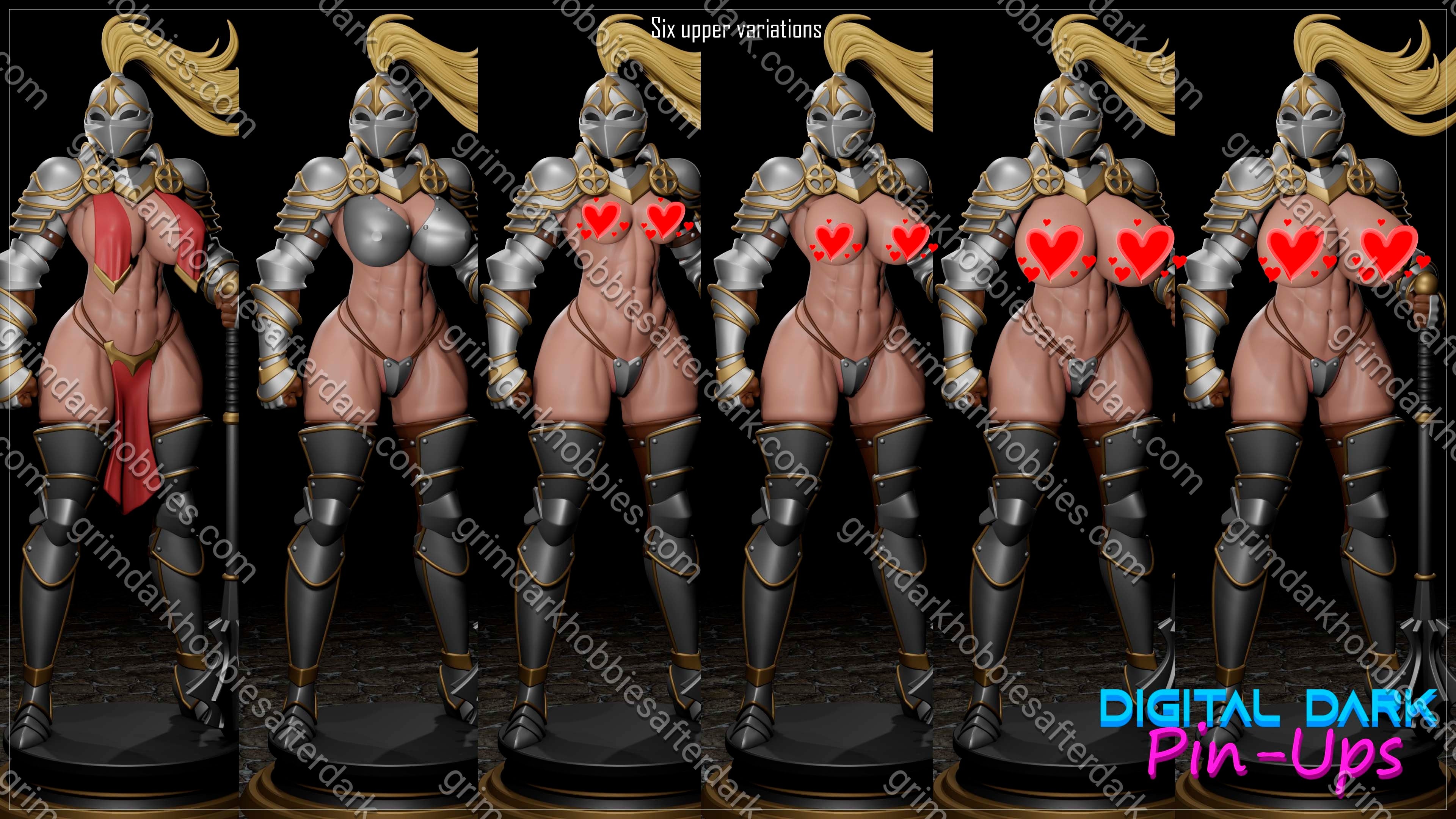 Digital Dark Pin-Ups Knight Girl – 1:24 Scale Print-to-Order Model