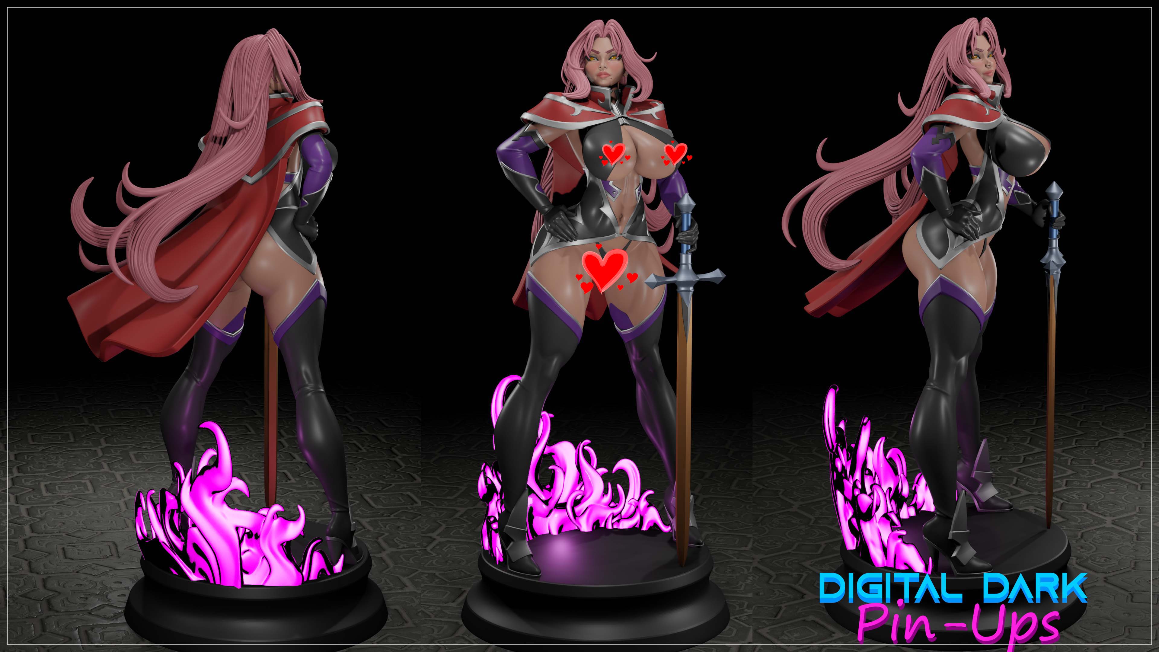 Digital Dark Pin-Ups Ingrid Hell Knight – 1:10-1:4 Scale Print-to-Order Model