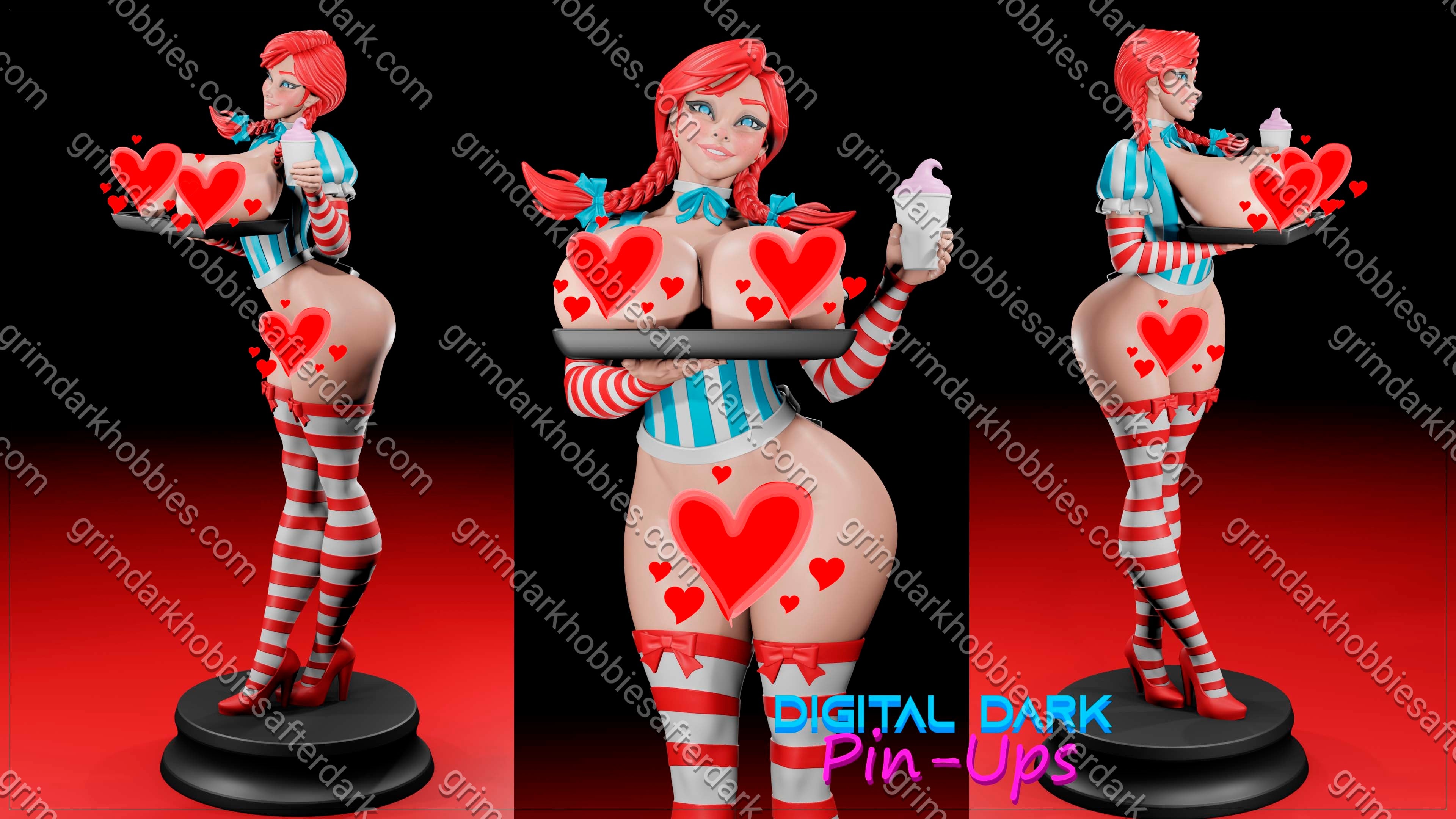 Digital Dark Pin-Ups Wendy – 1:24 Scale Print-to-Order Model