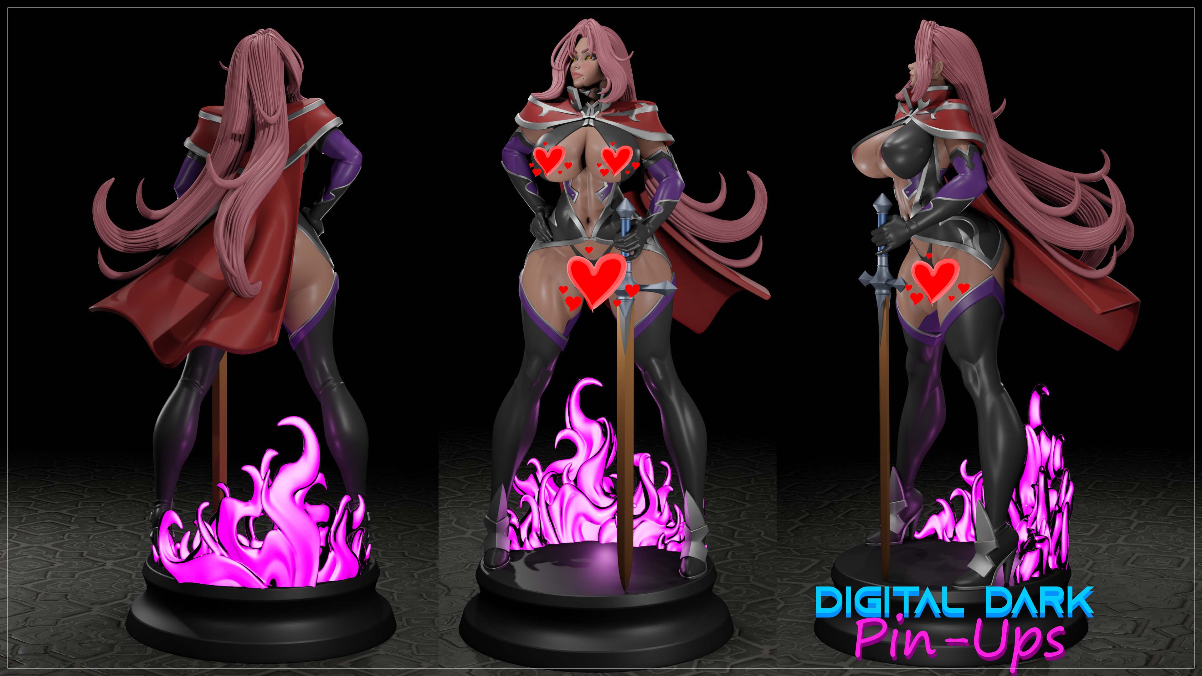Digital Dark Pin-Ups Ingrid Hell Knight – 1:10-1:4 Scale Print-to-Order Model