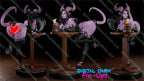 A 3D digital render of a pin-up style figurine shown from multiple angles on a dark background, with repeated watermark text across the image and a 'Digital Dark Pin-Ups' logo at the bottom.