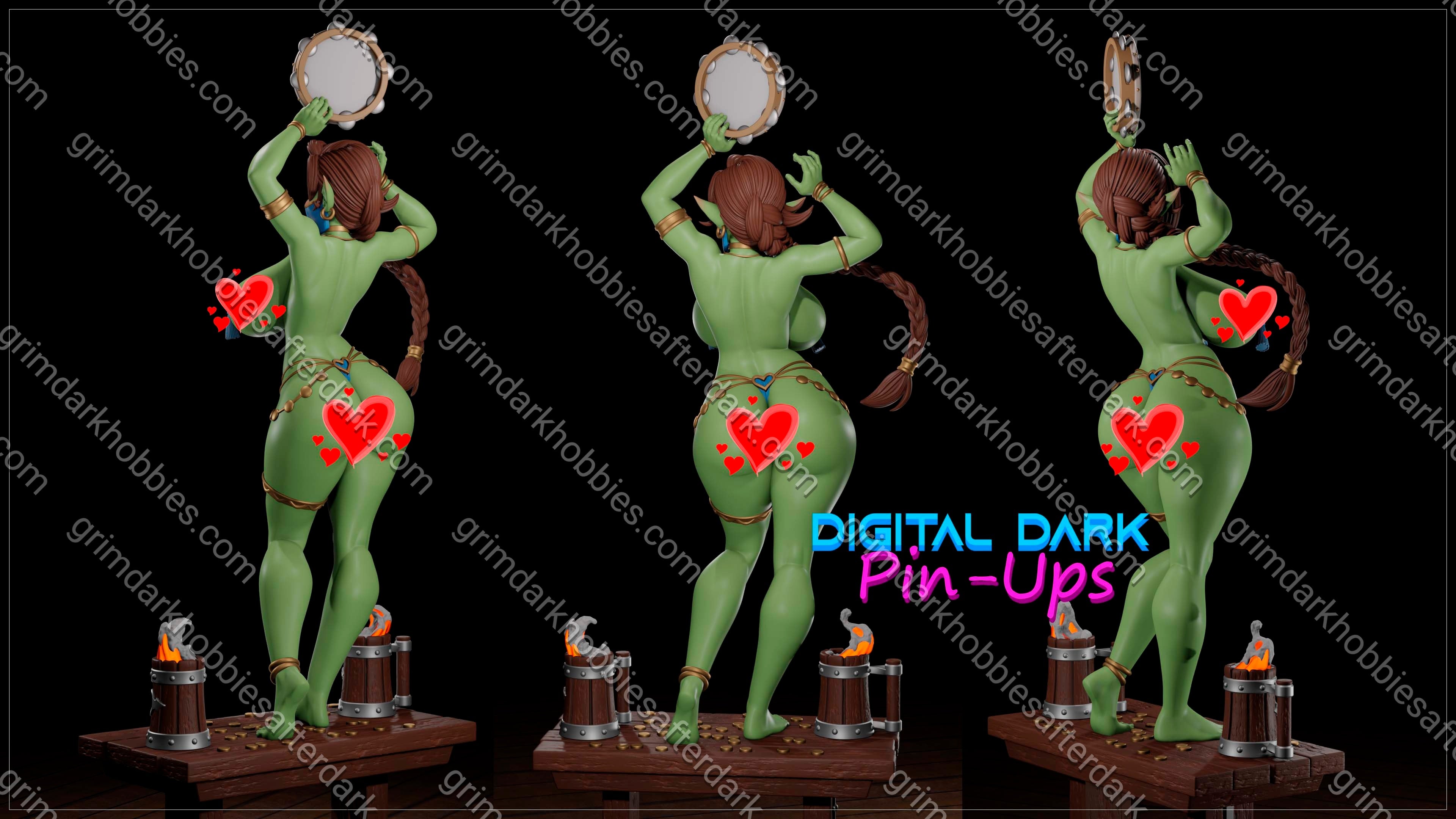 Digital Dark Pin-Ups Goblin Dancer – 1:10-1:4 Scale Print-to-Order Model