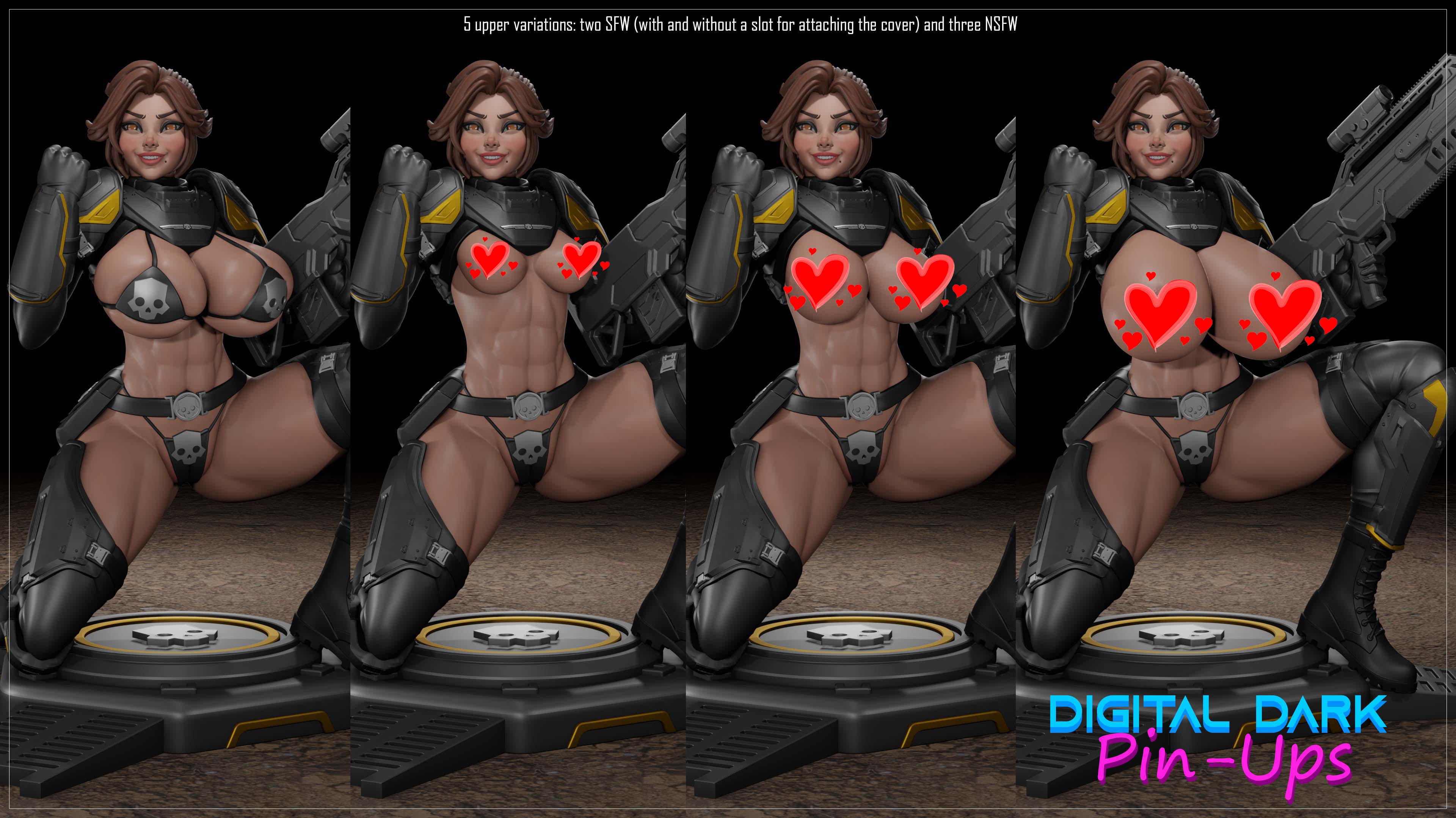 Digital Dark Pin-Ups FUTA Helldiver Girl – 1:24 Scale Print-to-Order Model
