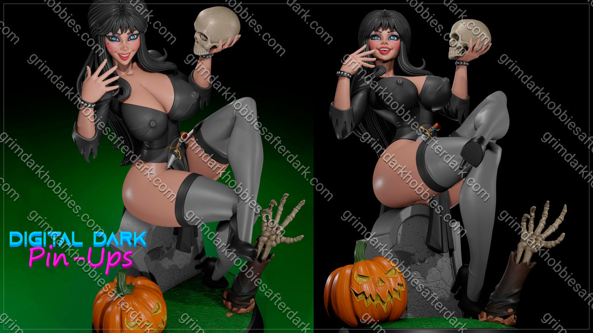 Digital Dark Pin-Ups FUTA Elvira – 1:10-1:4 Scale Print-to-Order Model