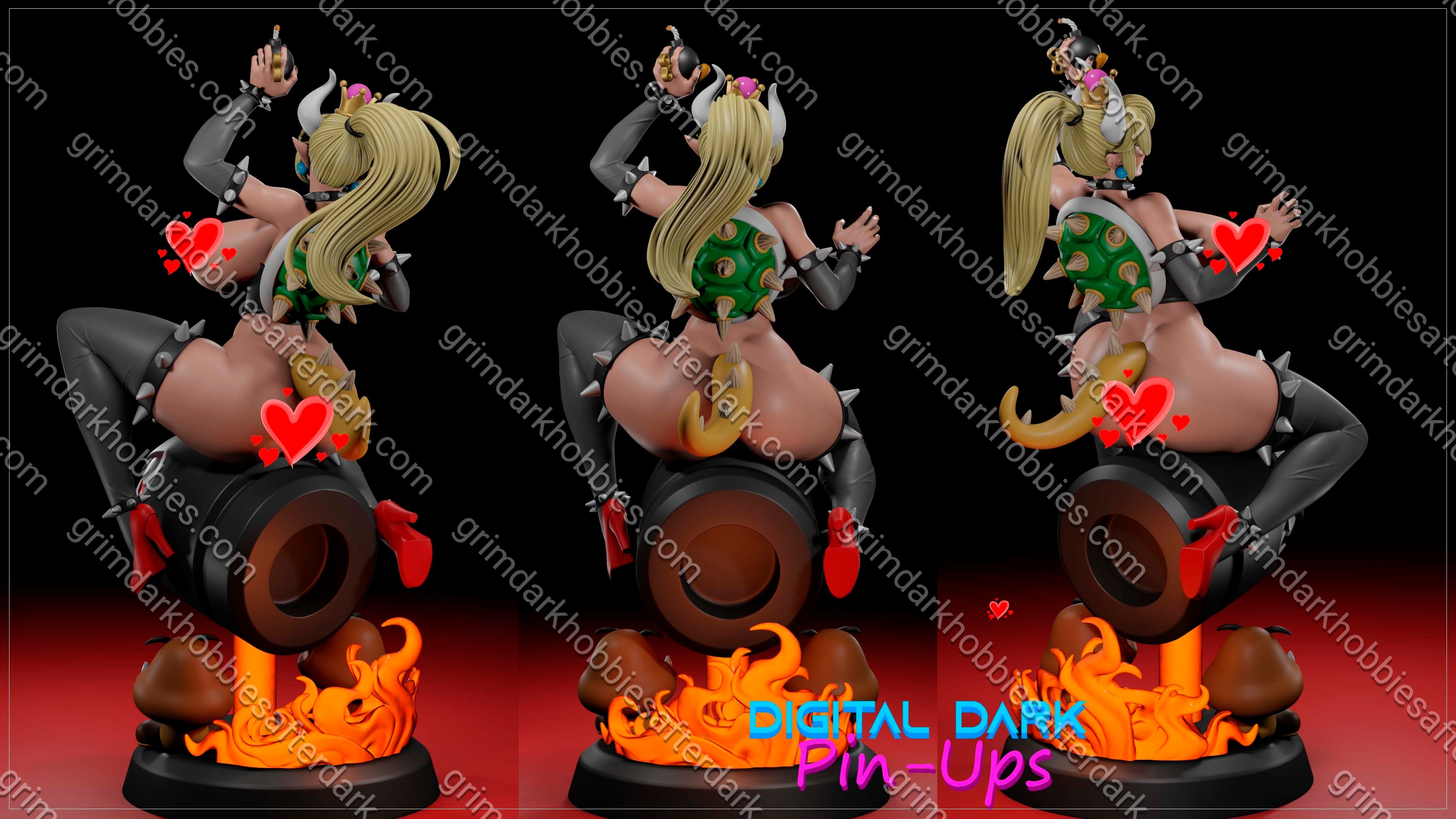 Digital Dark Pin-Ups Bowsette – 1:10-1:4 Scale Print-to-Order Model