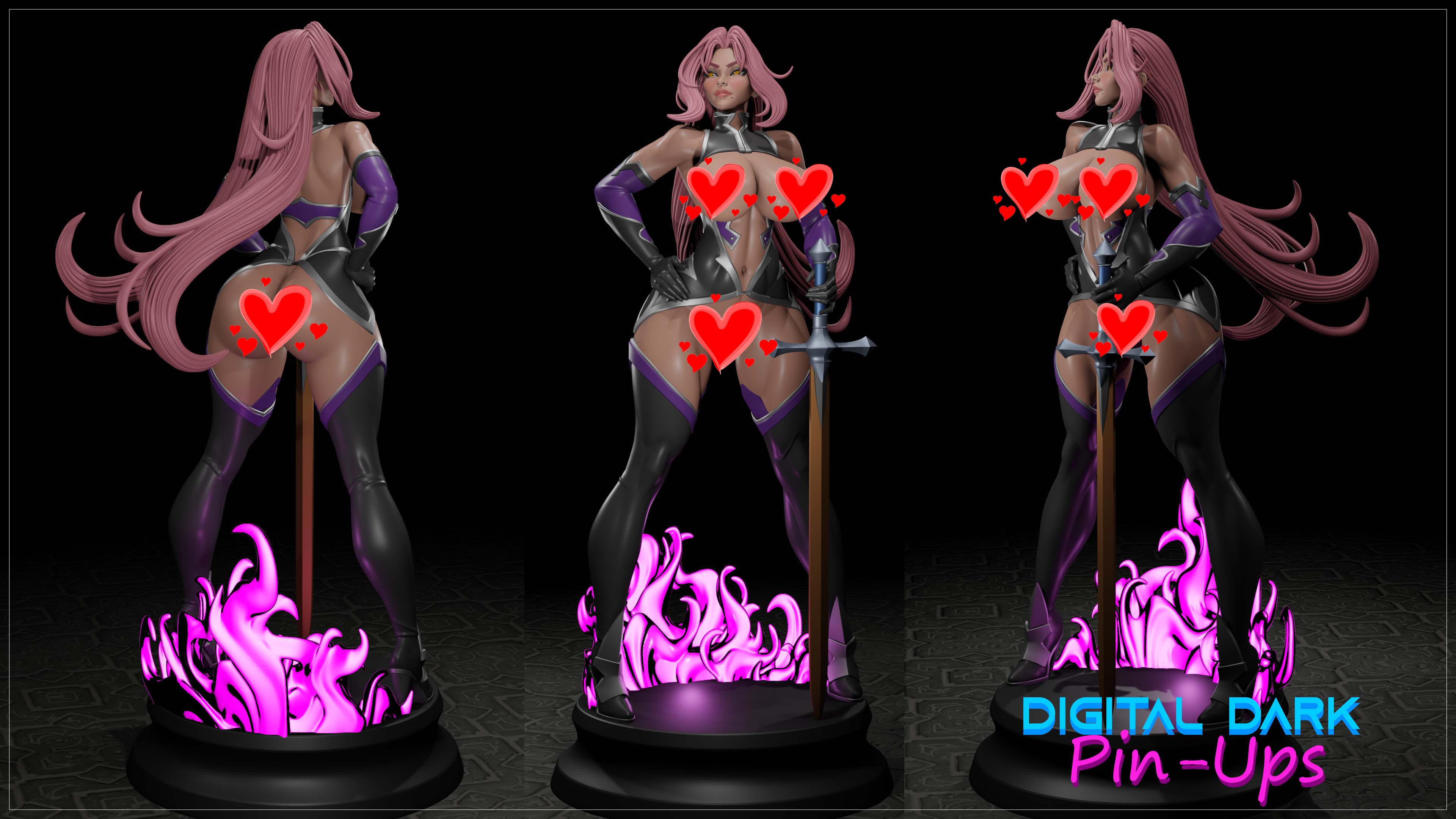 Digital Dark Pin-Ups Ingrid Hell Knight – 1:10-1:4 Scale Print-to-Order Model
