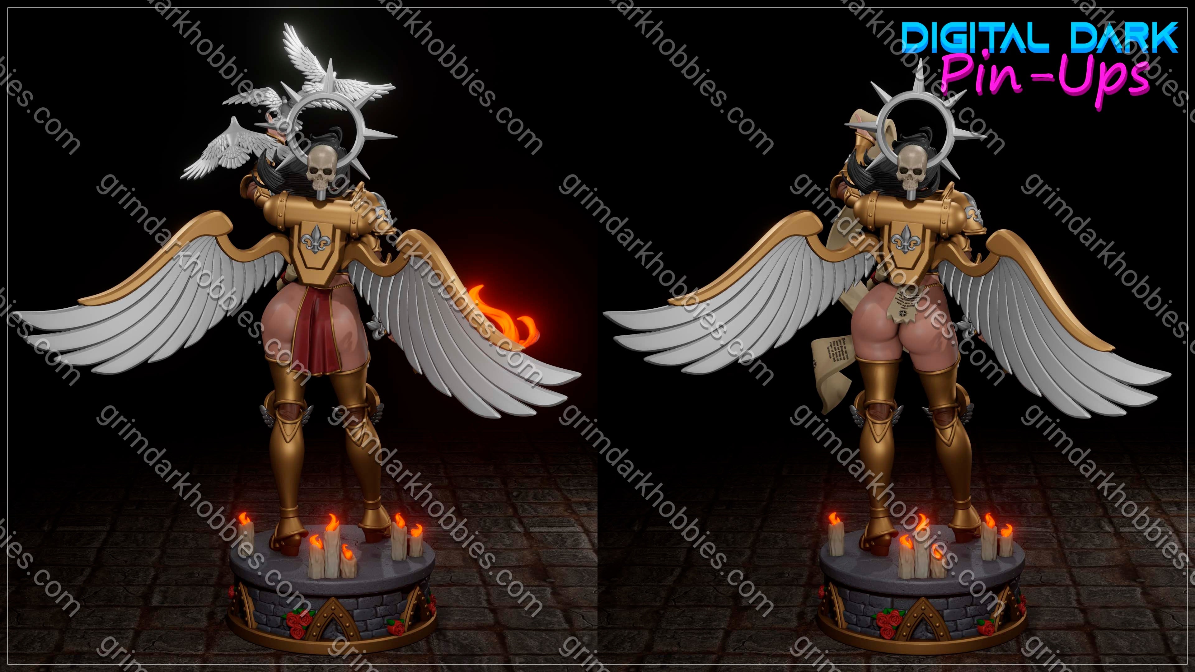 Digital Dark Pin-Ups FUTA Saint Celeste – 1:10-1:4 Scale Print-to-Order Model