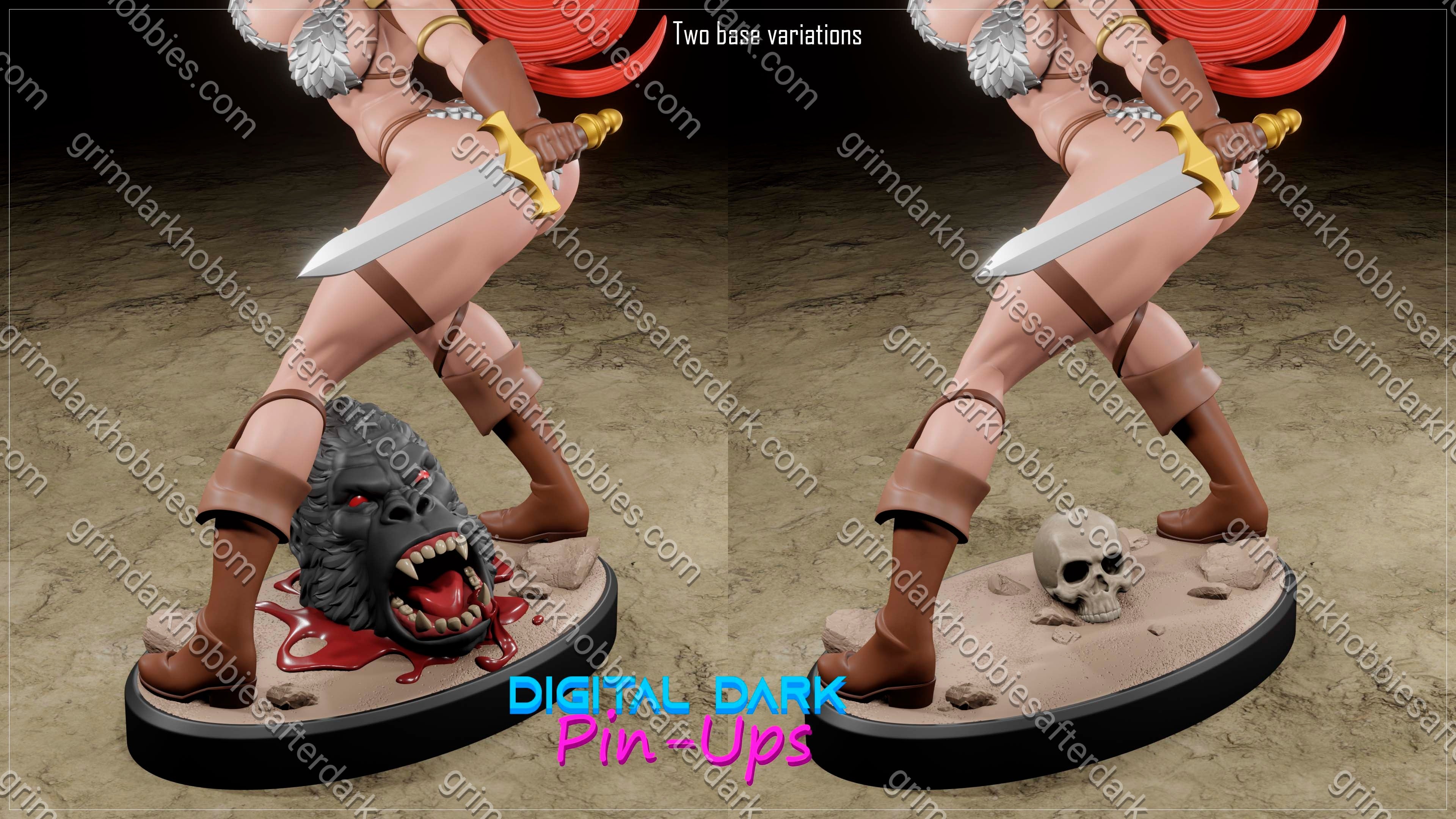 Digital Dark Pin-Ups Red Sonja – 1:24 Scale Print-to-Order Model