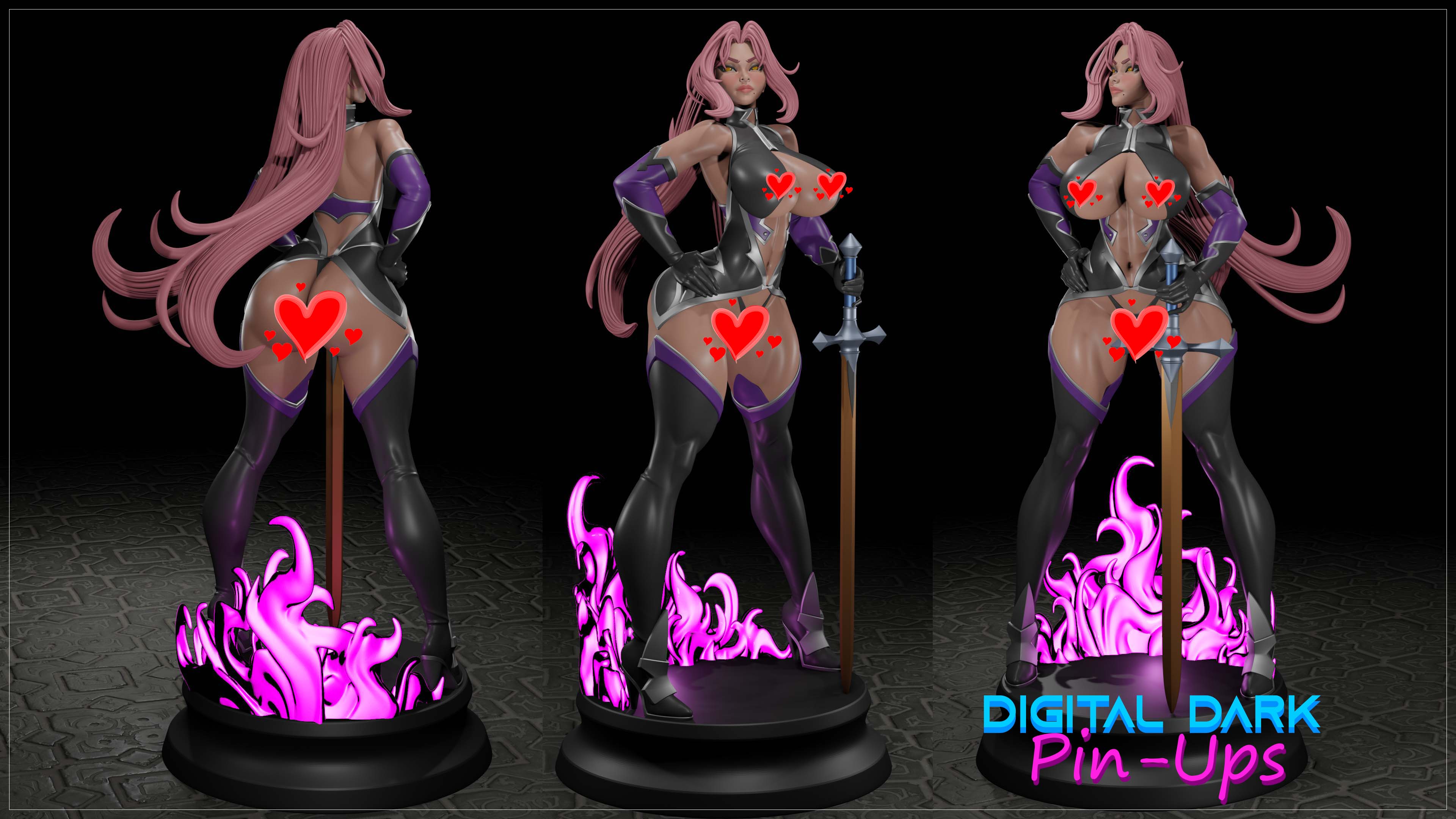 Digital Dark Pin-Ups Ingrid Hell Knight – 1:10-1:4 Scale Print-to-Order Model