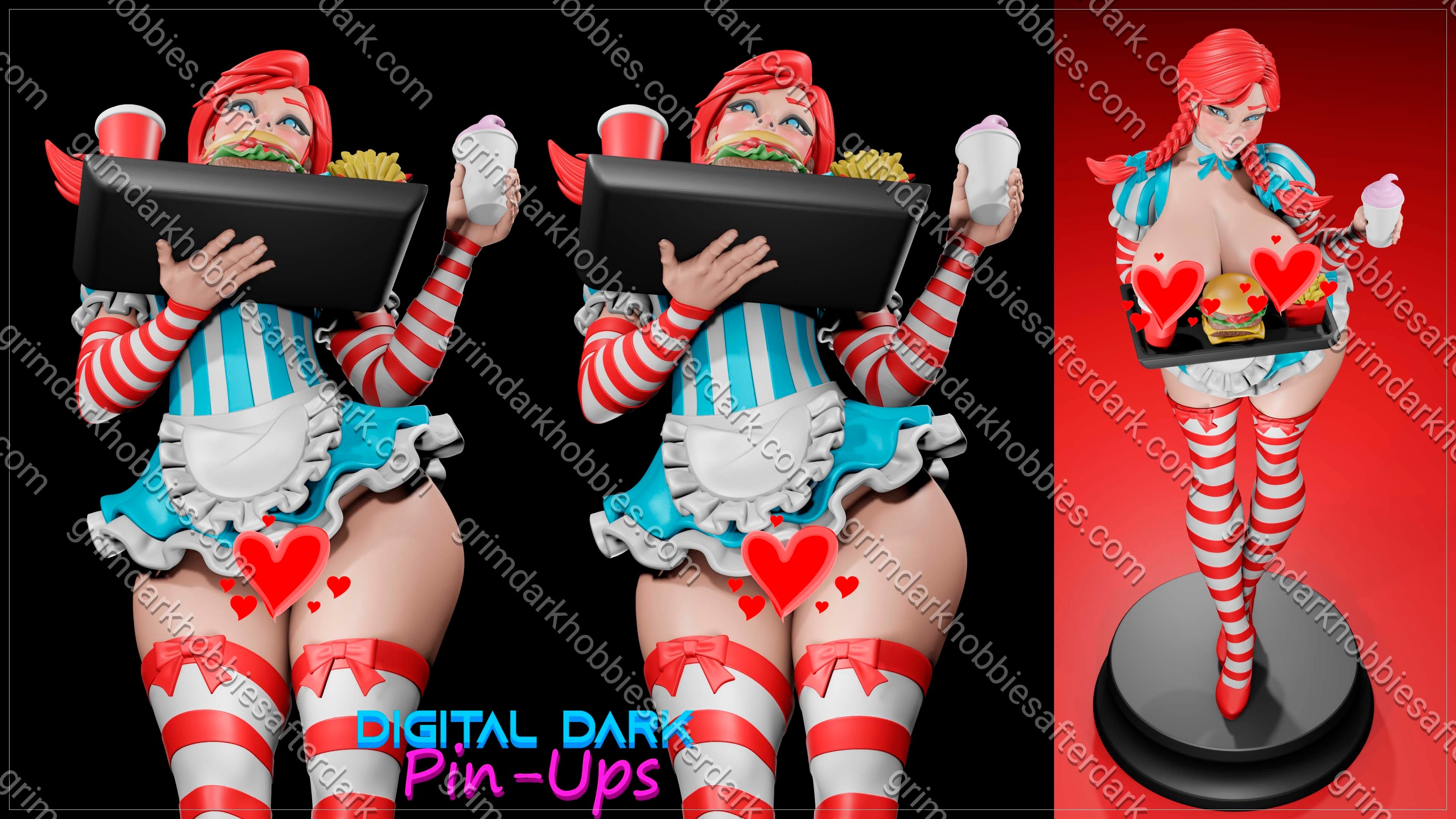Digital Dark Pin-Ups Wendy – 1:24 Scale Print-to-Order Model