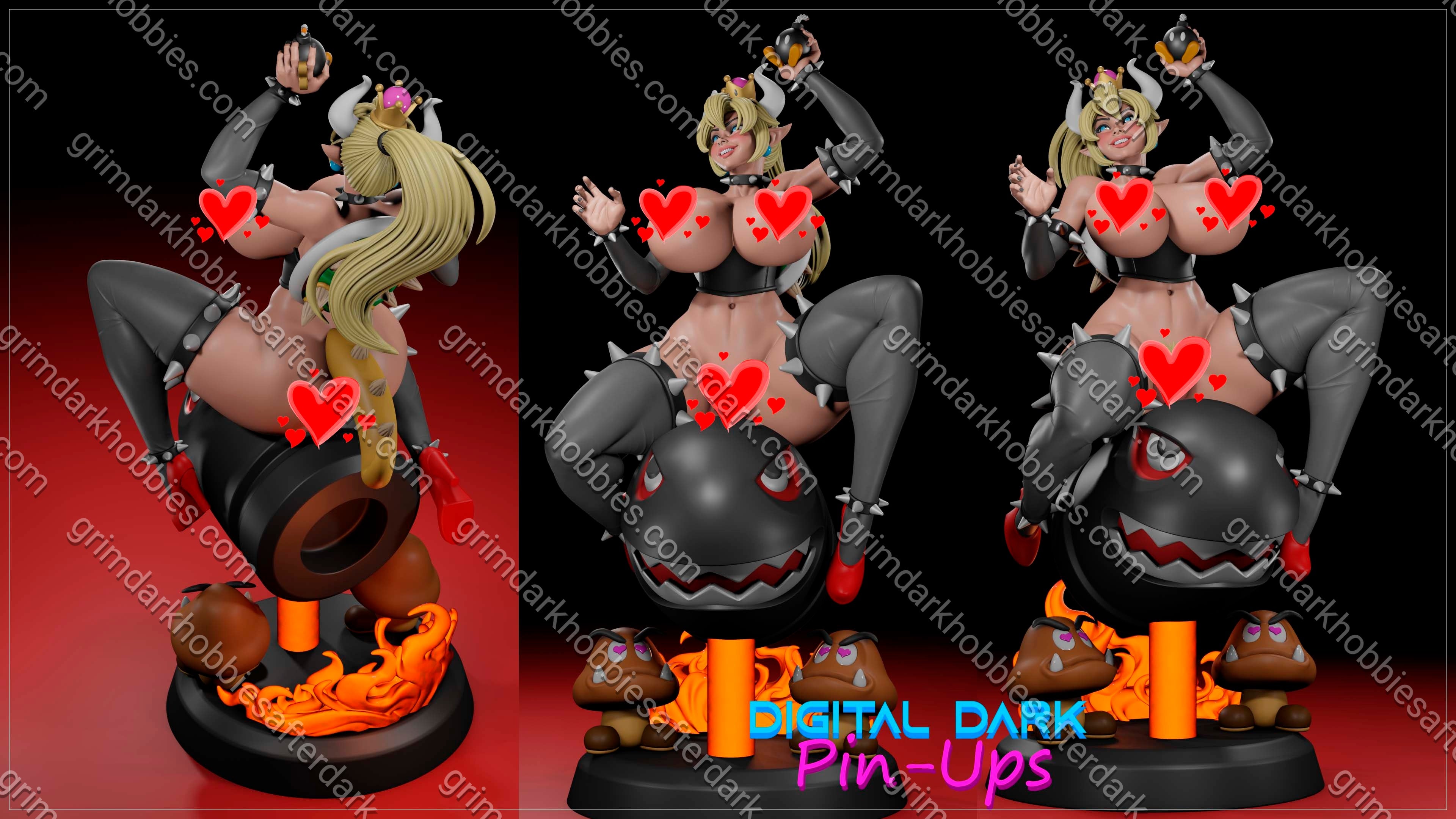 Digital Dark Pin-Ups Bowsette – 1:10-1:4 Scale Print-to-Order Model