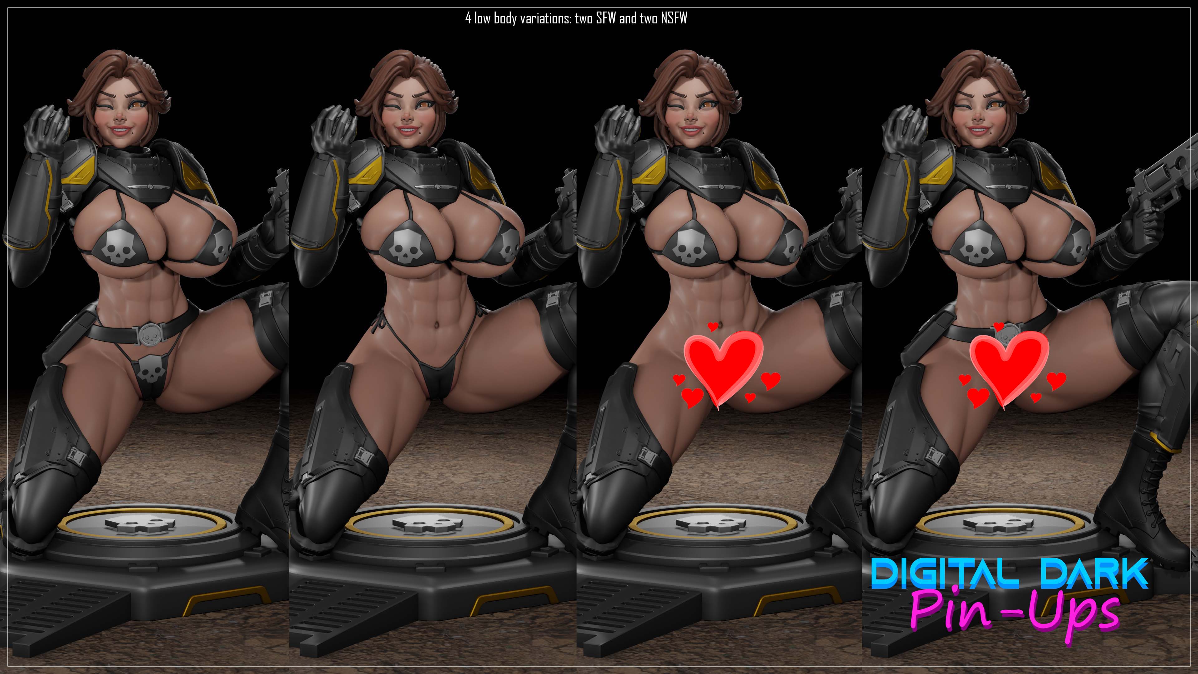 Digital Dark Pin-Ups FUTA Helldiver Girl – 1:24 Scale Print-to-Order Model