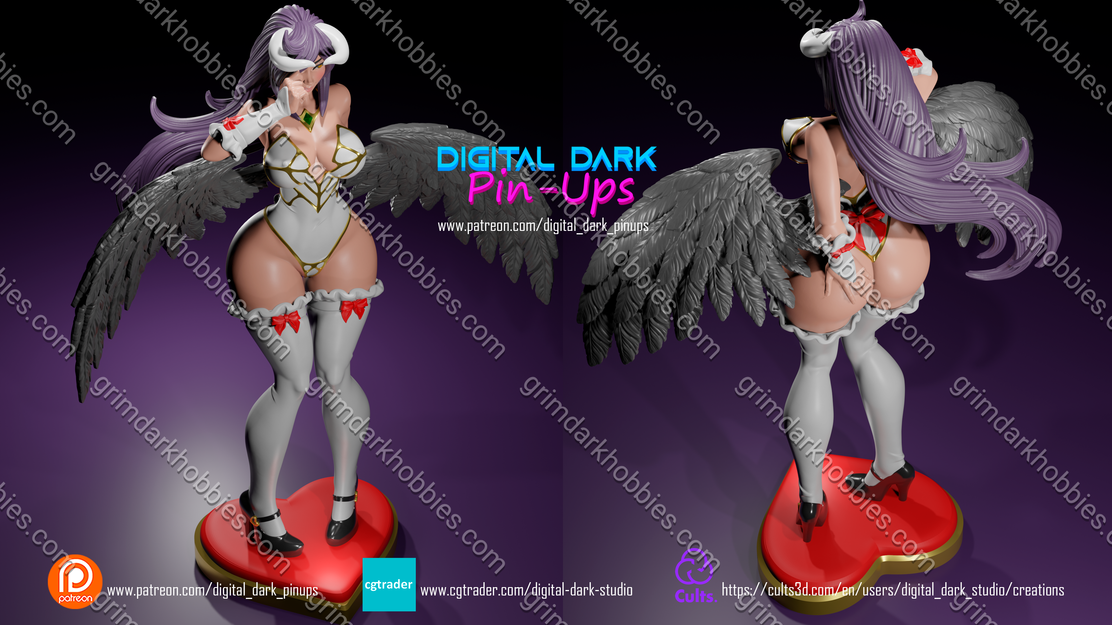 Digital Dark Pin-Ups Albedo – 1:12 Scale Print-to-Order Model