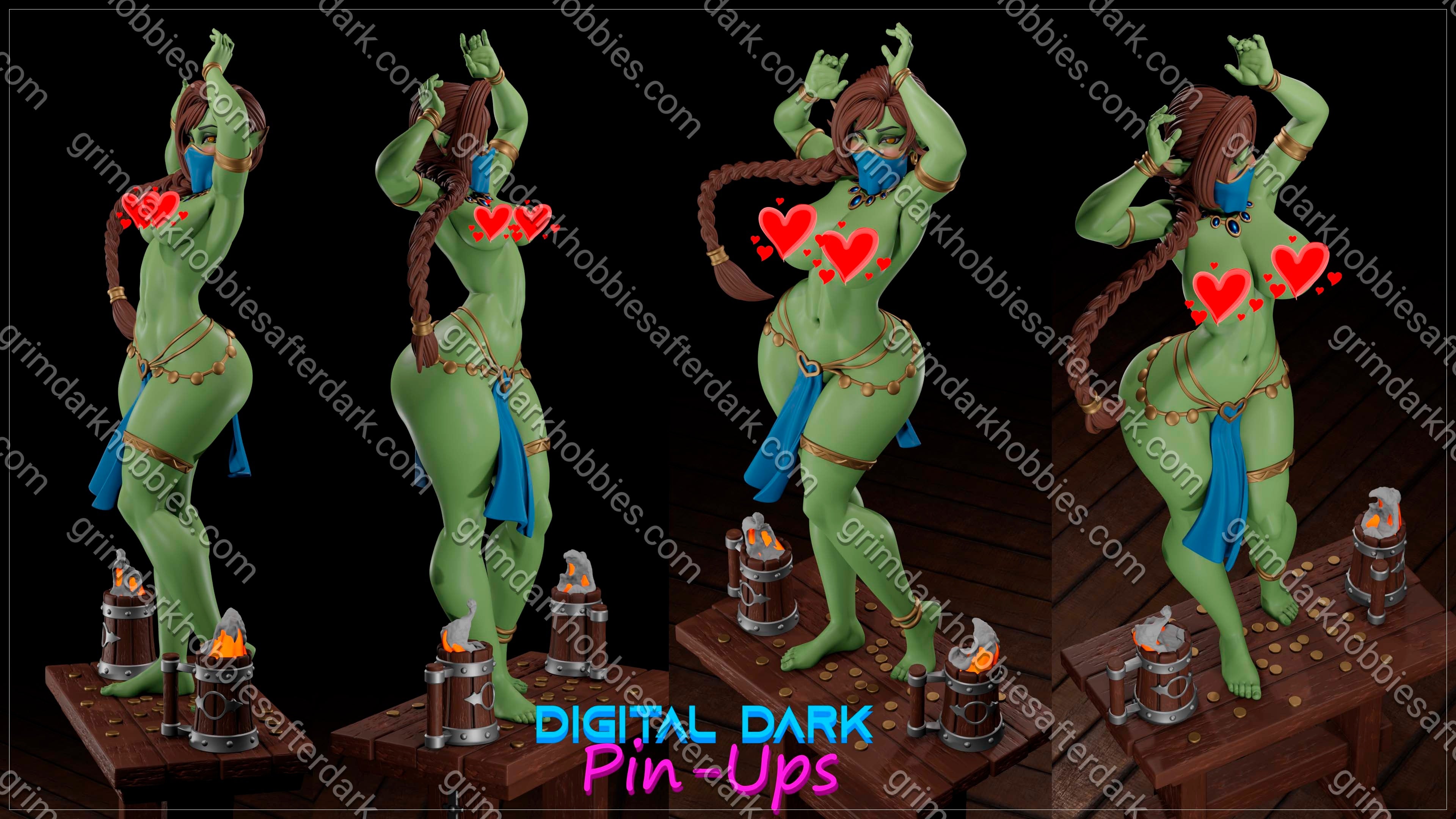 Digital Dark Pin-Ups Goblin Dancer – 1:10-1:4 Scale Print-to-Order Model