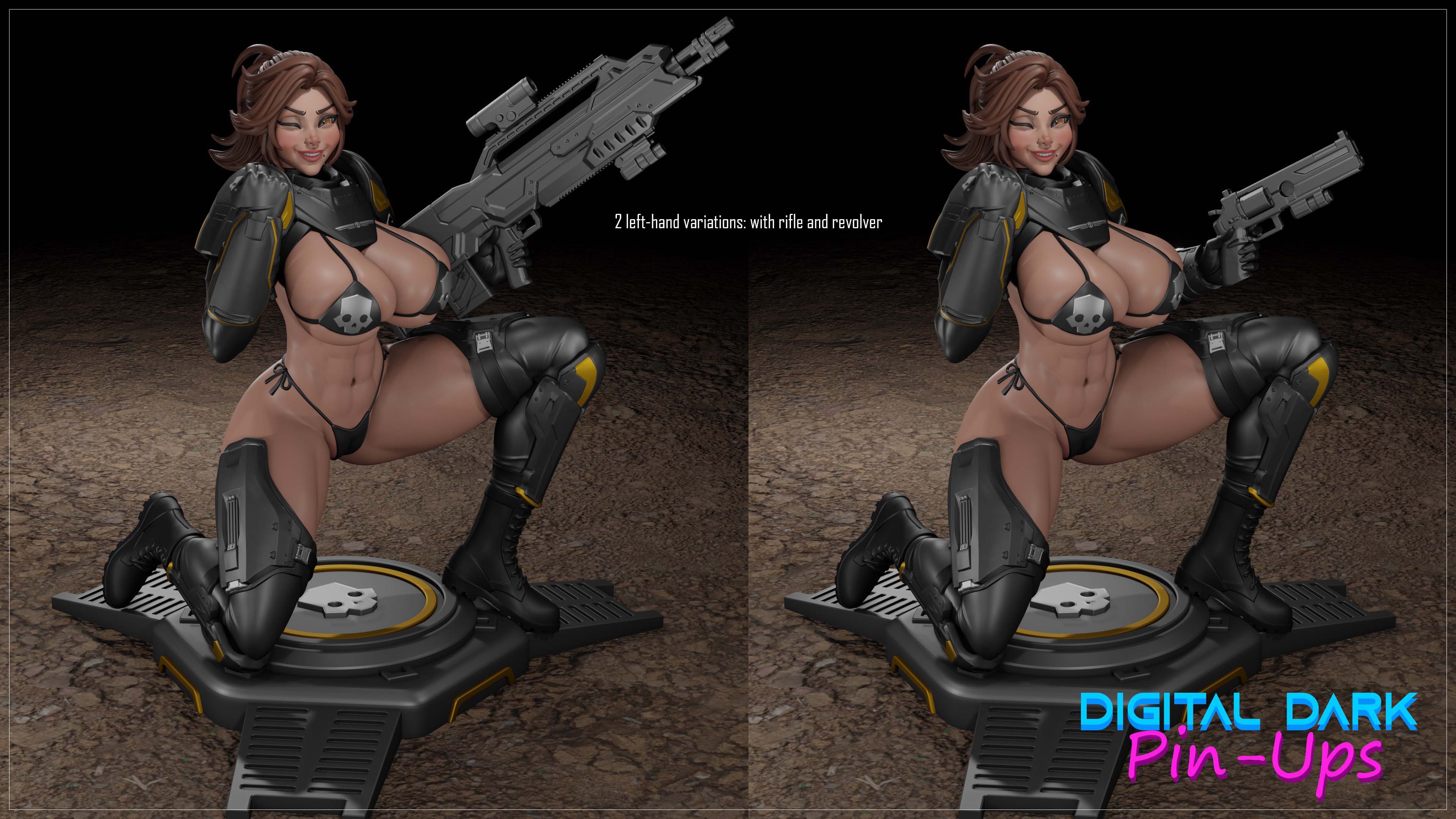 Digital Dark Pin-Ups FUTA Helldiver Girl – 1:24 Scale Print-to-Order Model