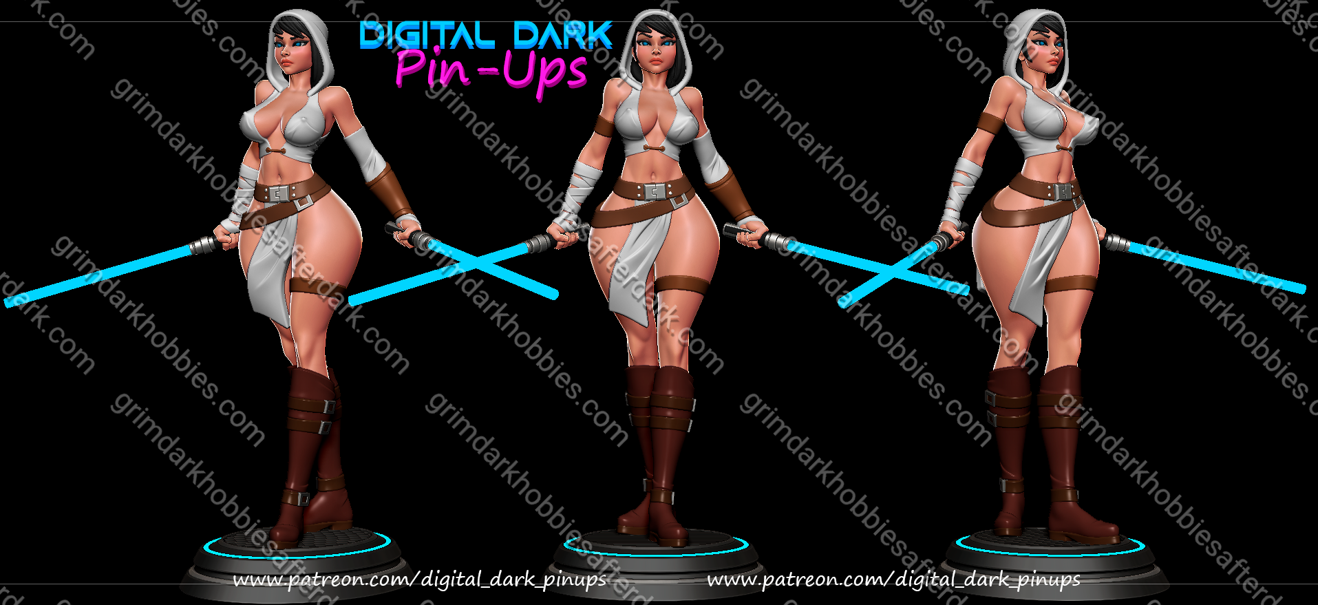 Digital Dark Pin-Ups Jedi Girl – 1:24 Scale Print-to-Order Model