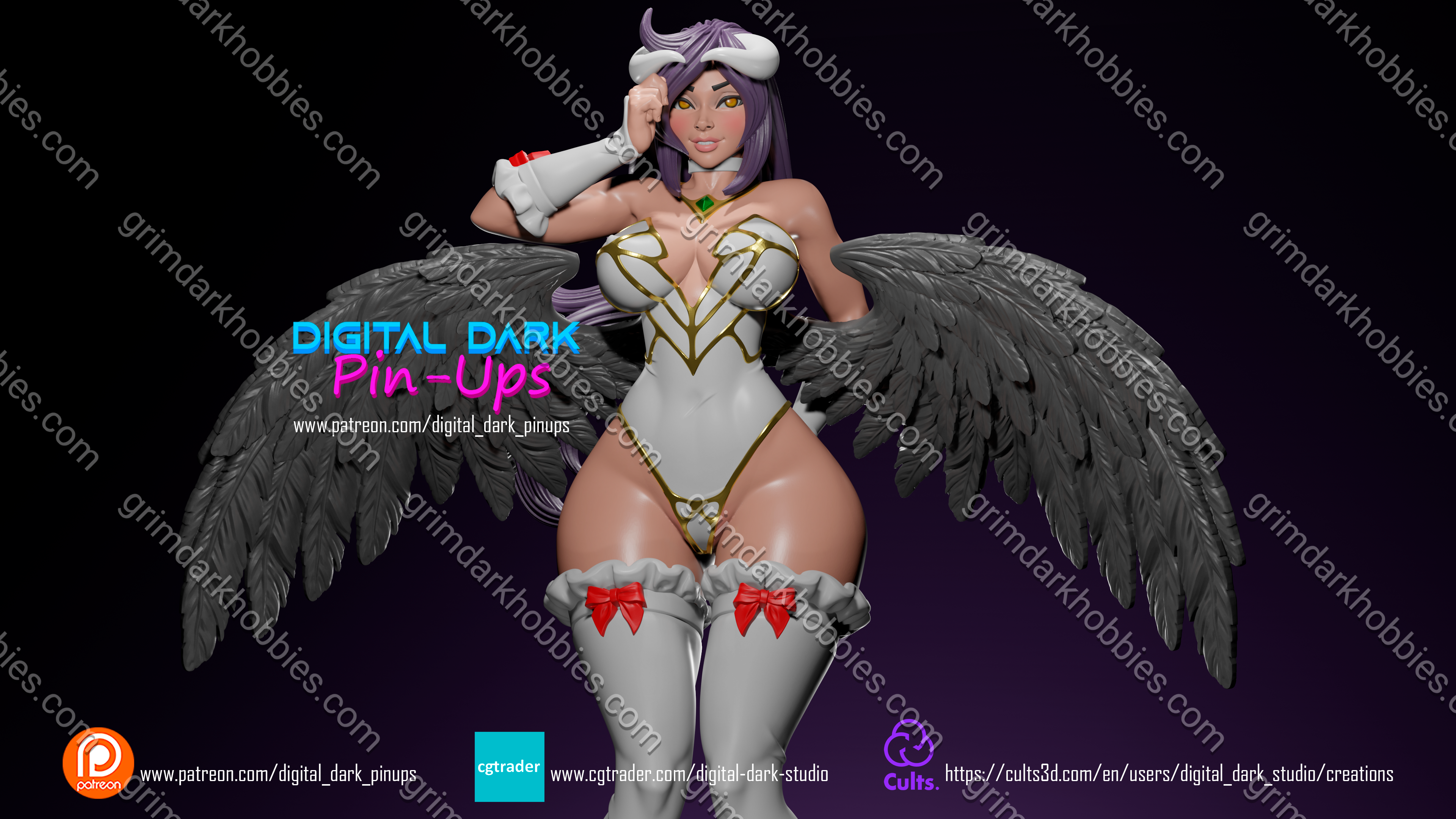 Digital Dark Pin-Ups Albedo – 1:10-1:4 Scale Print-to-Order Model