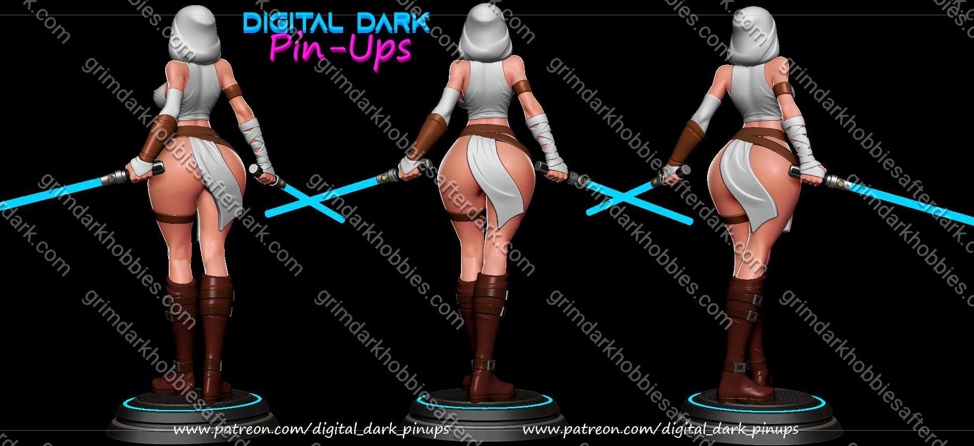 Digital Dark Pin-Ups Jedi Girl – 1:24 Scale Print-to-Order Model