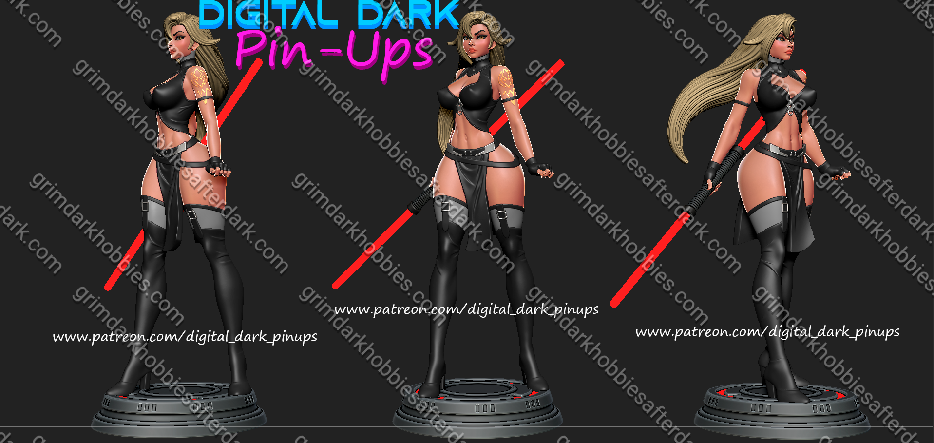 Digital Dark Pin-Ups Sith Girl – 1:24 Scale Print-to-Order Model