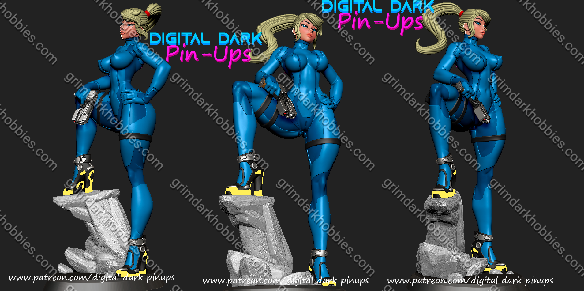 Digital Dark Pin-Ups Samus Aran – 1:10-1:4 Scale Print-to-Order Model