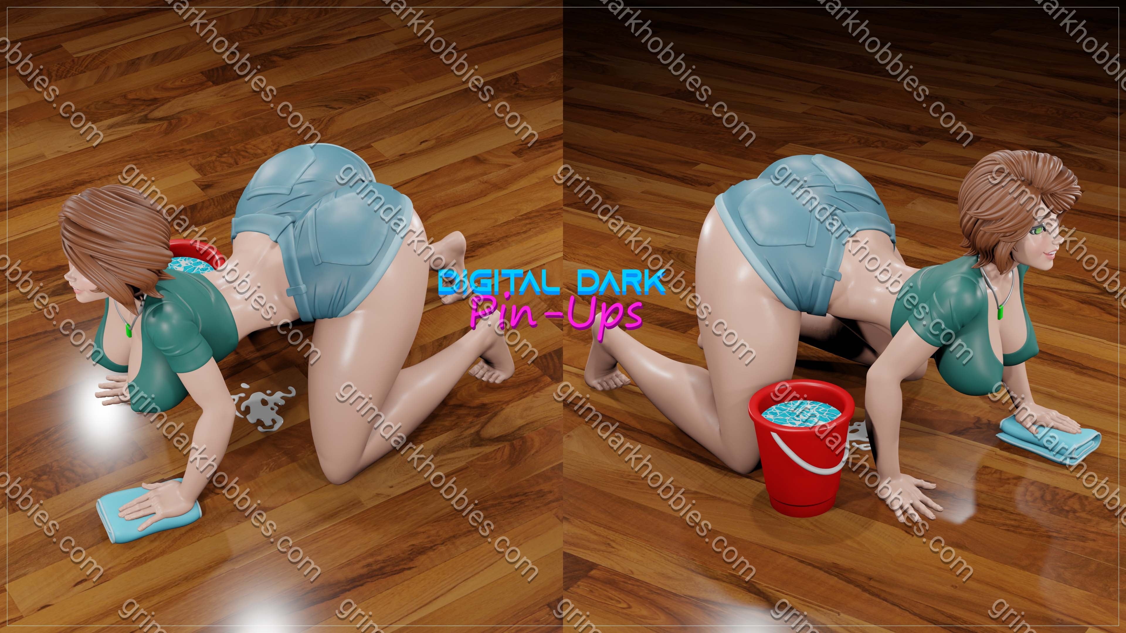 Digital Dark Pin-Ups FUTA Aunt Cass – 1:24 Scale Print-to-Order 3D Printed Resin Model Kit