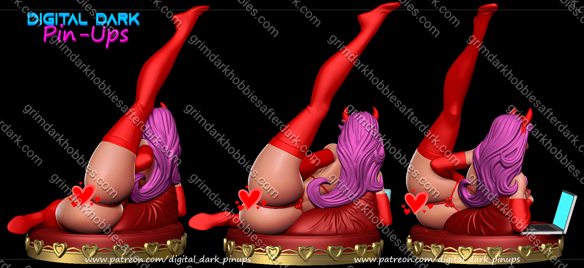 Digital Dark Pin-Ups Camgirl – 1:12 Scale Print-to-Order Model
