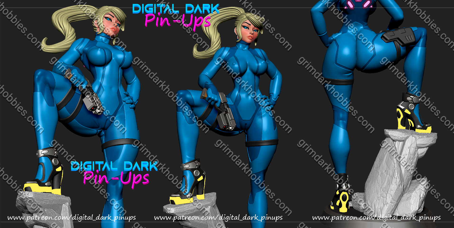 Digital Dark Pin-Ups Samus Aran – 1:10-1:4 Scale Print-to-Order Model