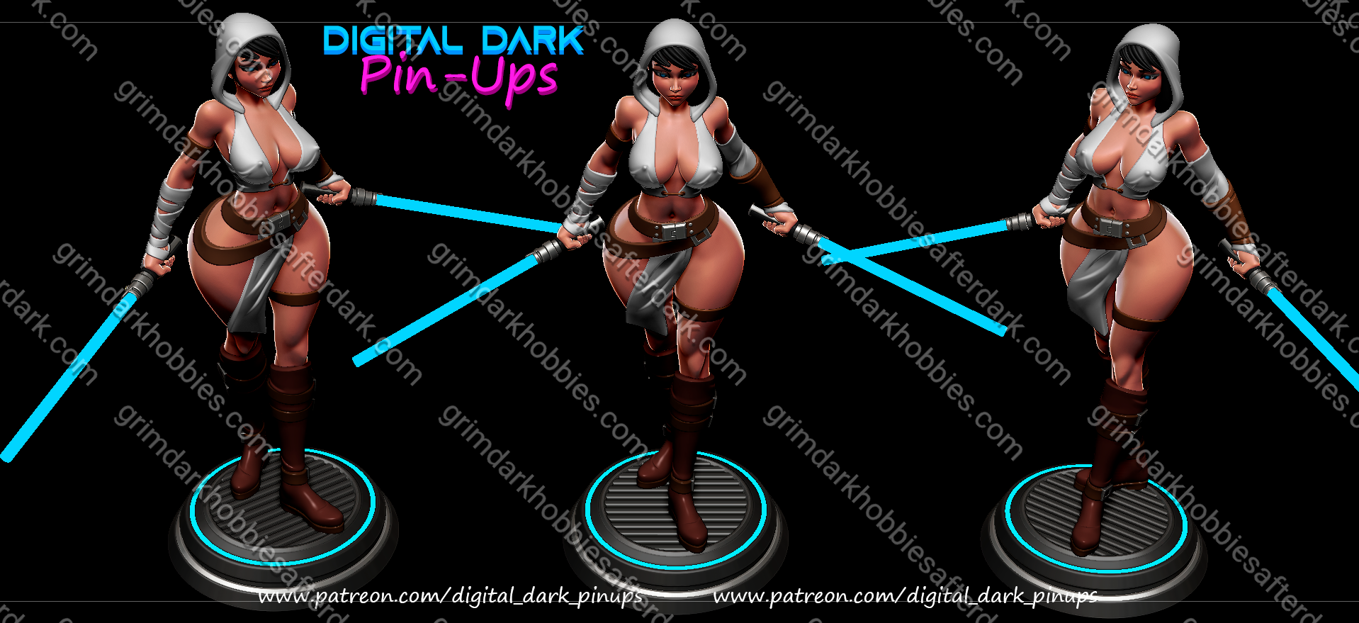 Digital Dark Pin-Ups Jedi Girl – 1:24 Scale Print-to-Order Model