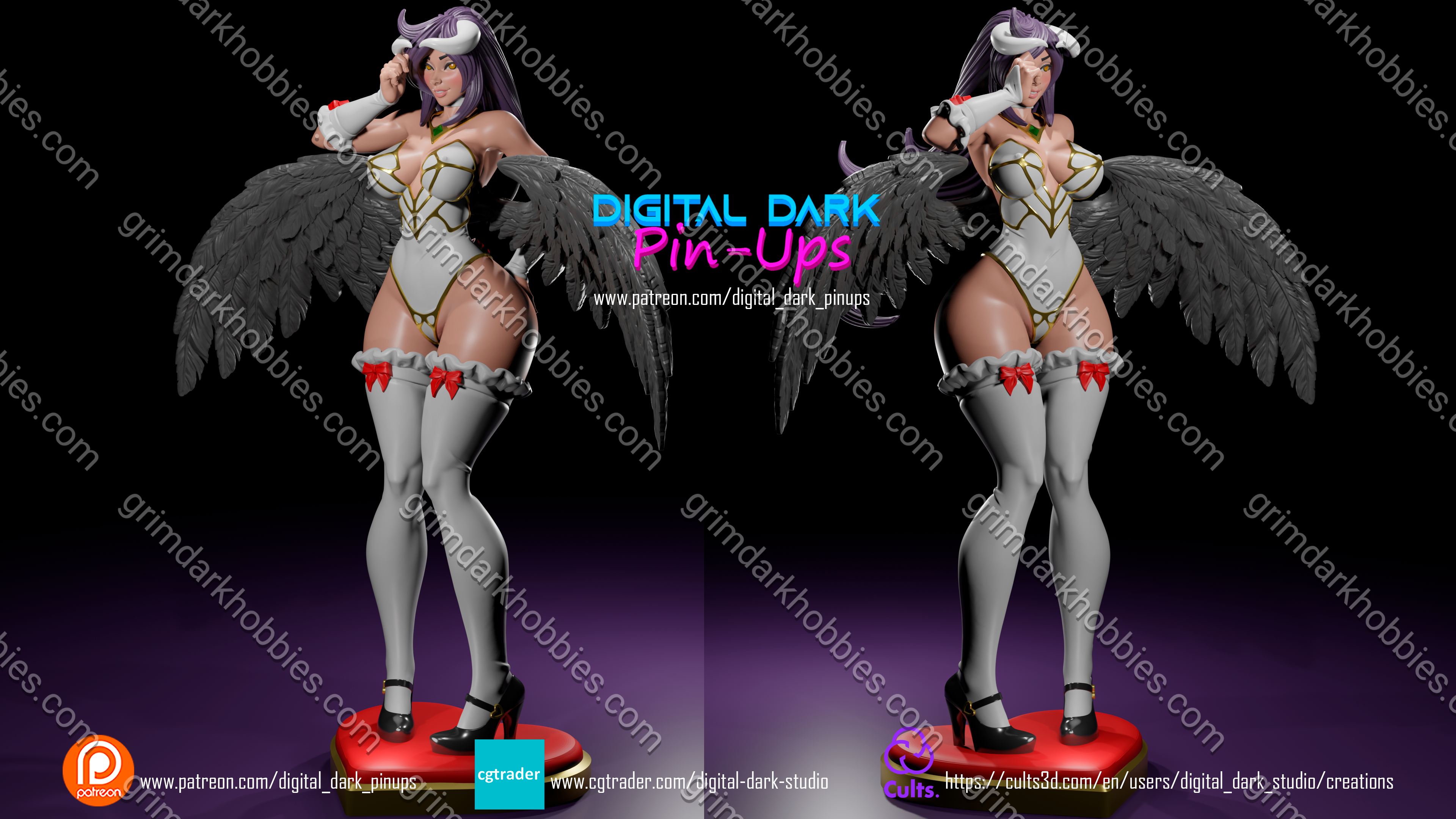 Digital Dark Pin-Ups Albedo – 1:10-1:4 Scale Print-to-Order Model