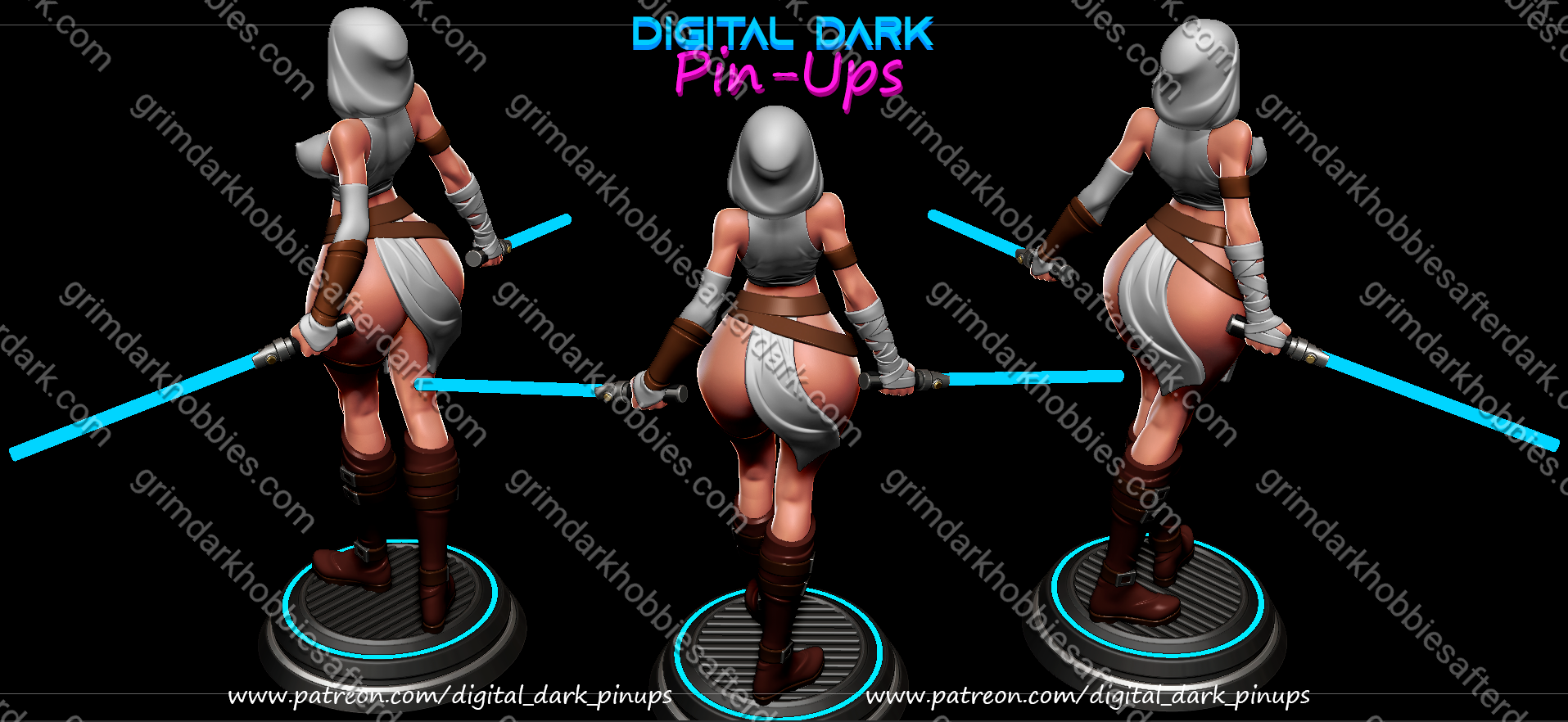 Digital Dark Pin-Ups Jedi Girl – 1:24 Scale Print-to-Order Model