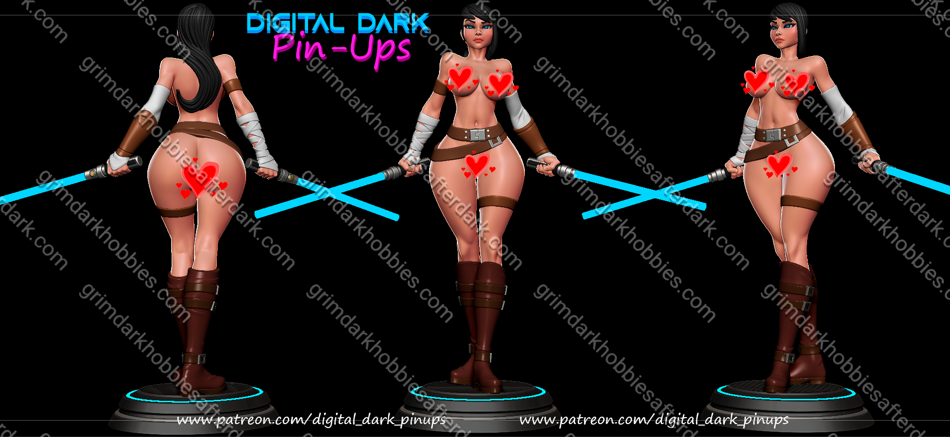 Digital Dark Pin-Ups Jedi Girl – 1:24 Scale Print-to-Order Model