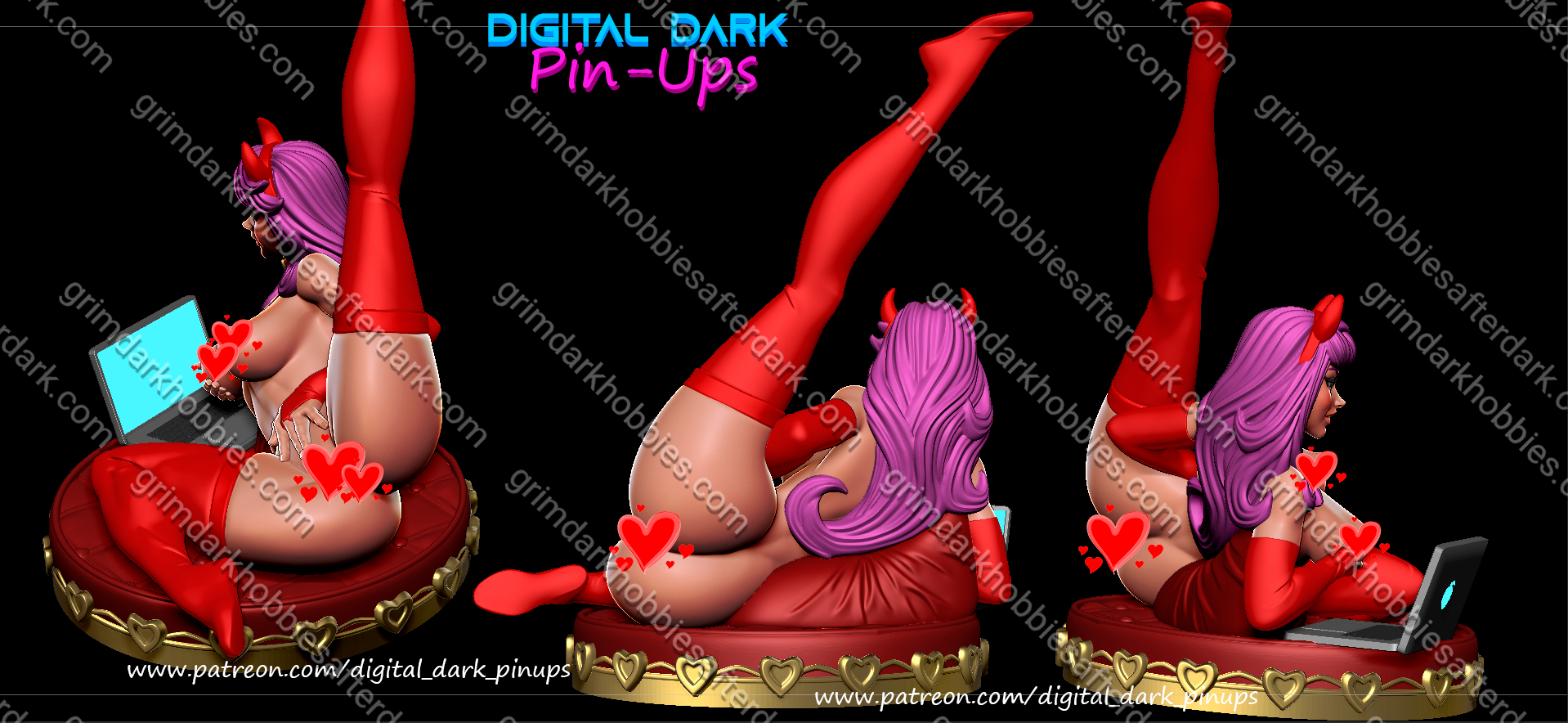 Digital Dark Pin-Ups Camgirl – 1:12 Scale Print-to-Order Model