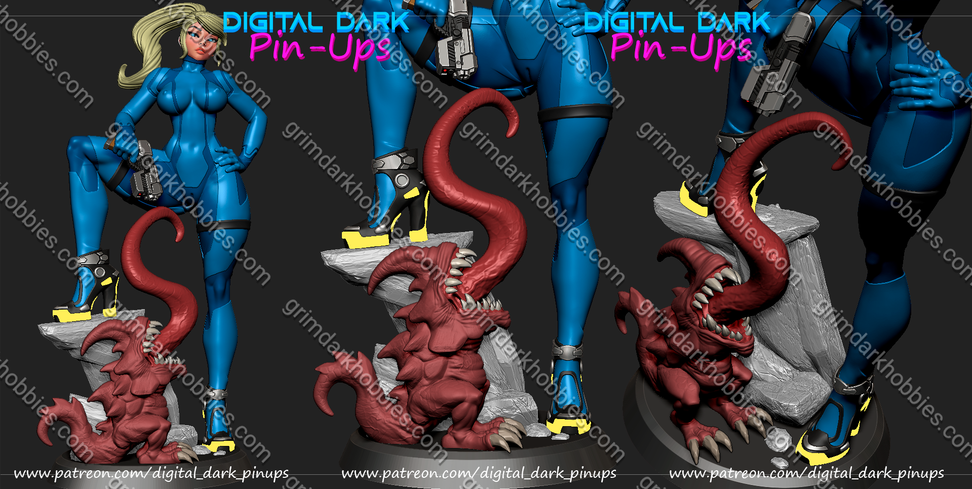 Digital Dark Pin-Ups Samus Aran – 1:10-1:4 Scale Print-to-Order Model