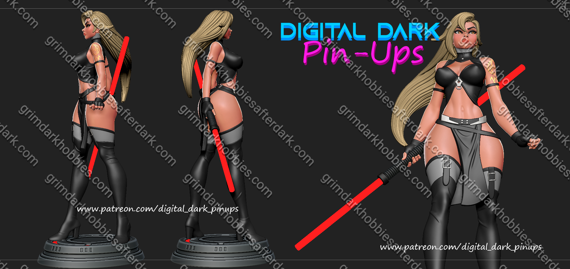 Digital Dark Pin-Ups Sith Girl – 1:24 Scale Print-to-Order Model