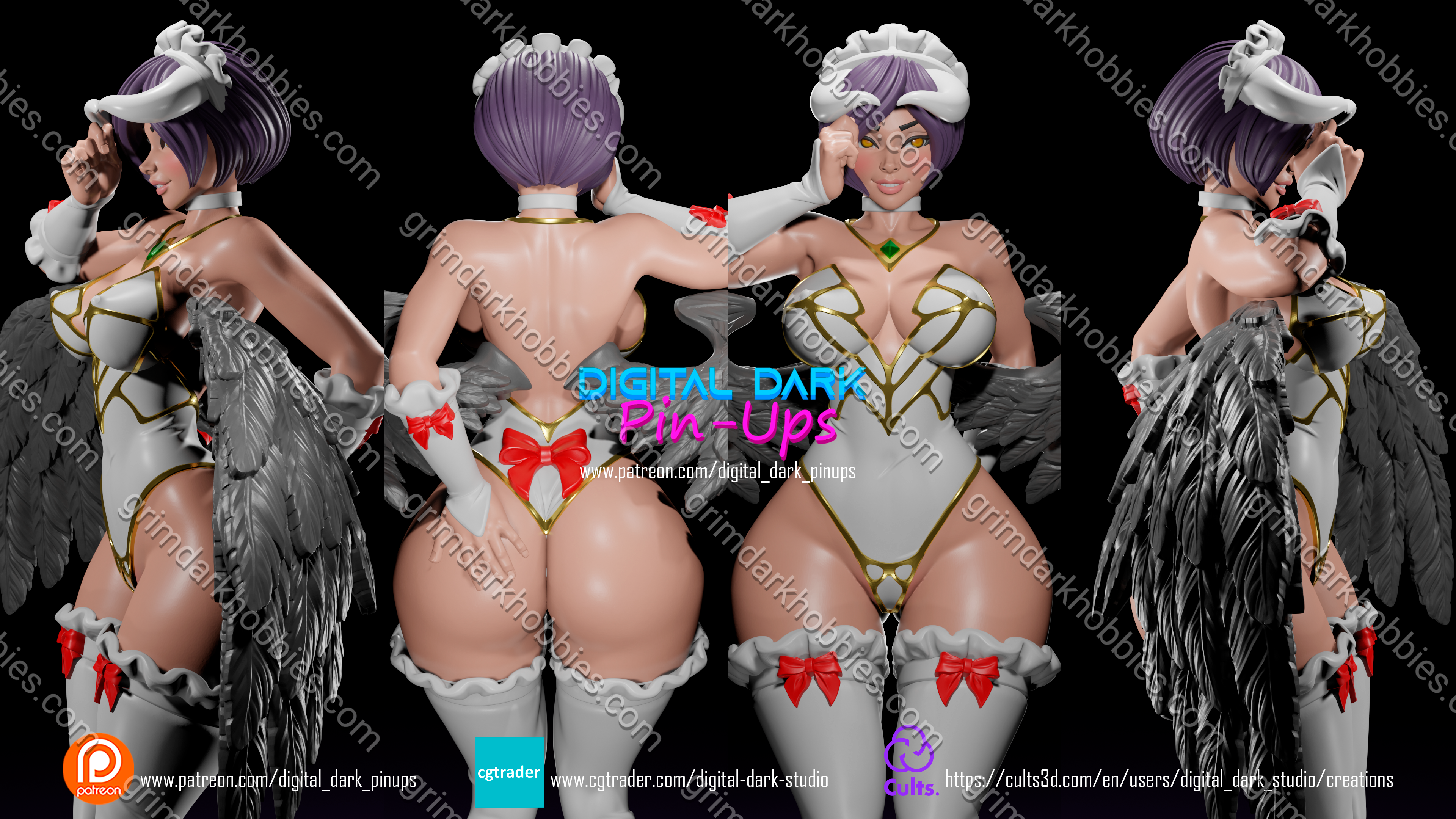 Digital Dark Pin-Ups Albedo – 1:10-1:4 Scale Print-to-Order Model