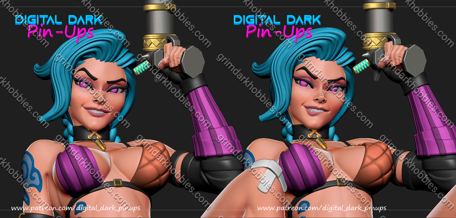 Digital Dark Pin-Ups Jinx – 1:12 Scale Print-to-Order Model