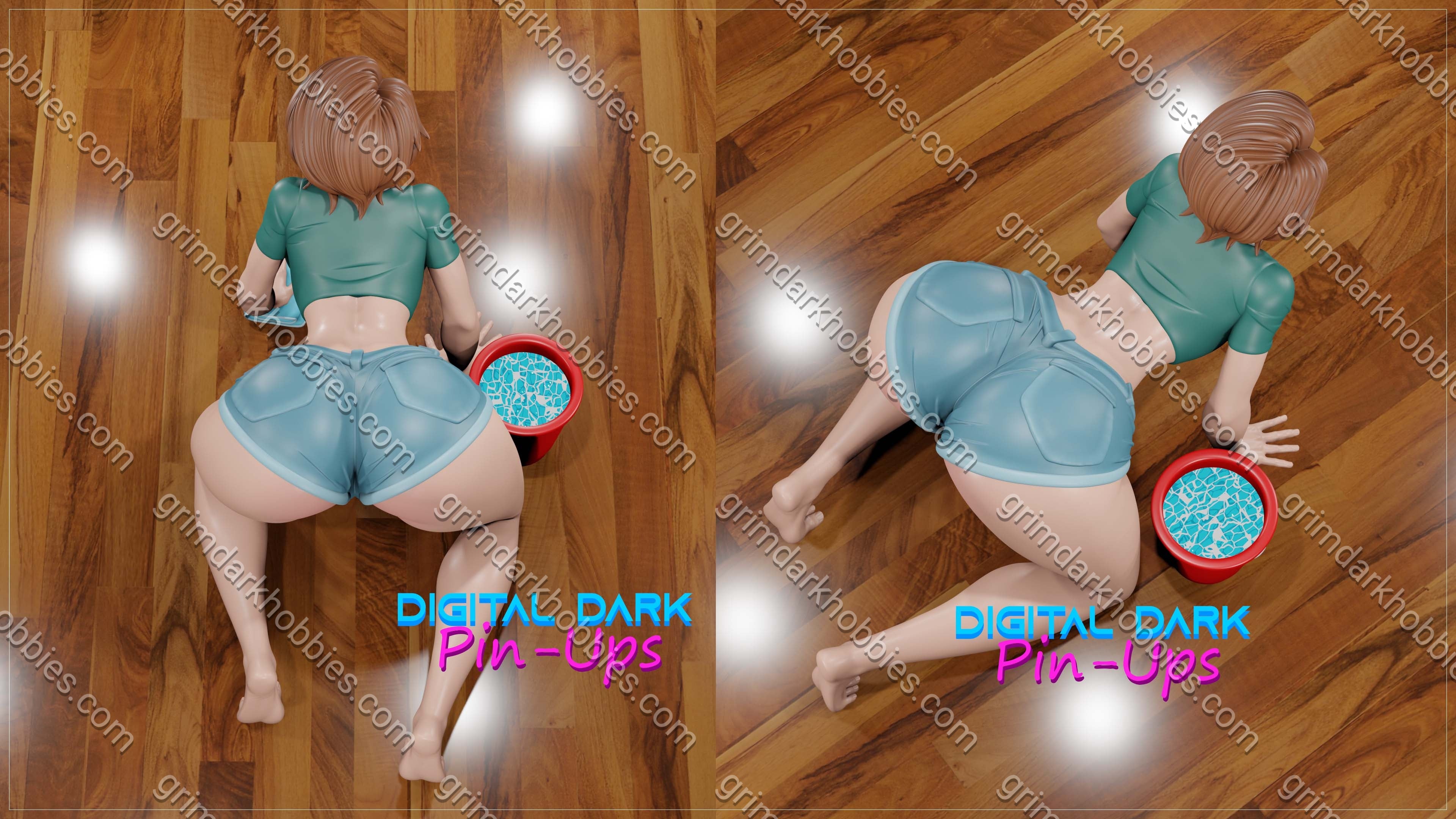 Digital Dark Pin-Ups FUTA Aunt Cass – 1:24 Scale Print-to-Order 3D Printed Resin Model Kit