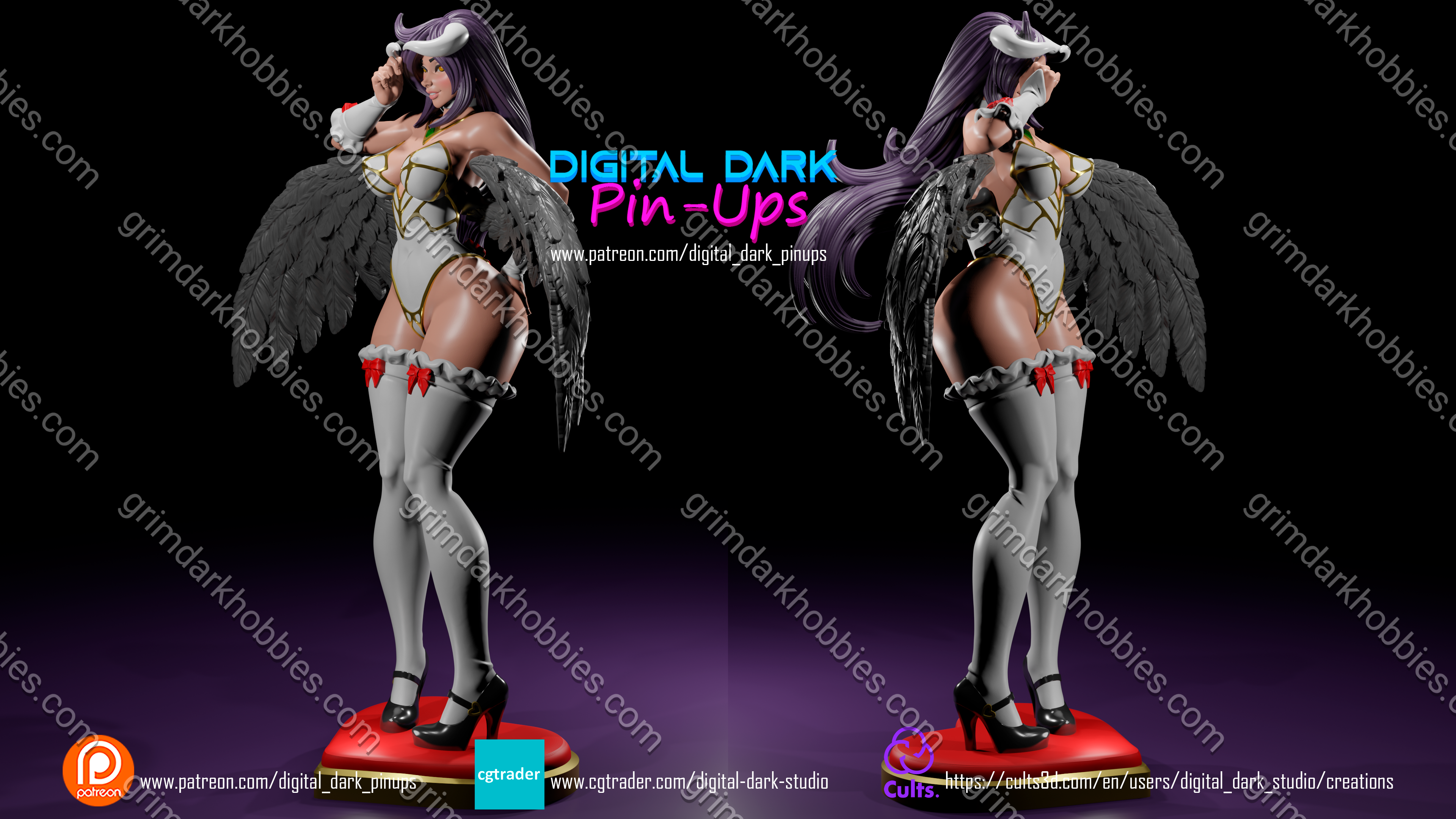 Digital Dark Pin-Ups Albedo – 1:10-1:4 Scale Print-to-Order Model