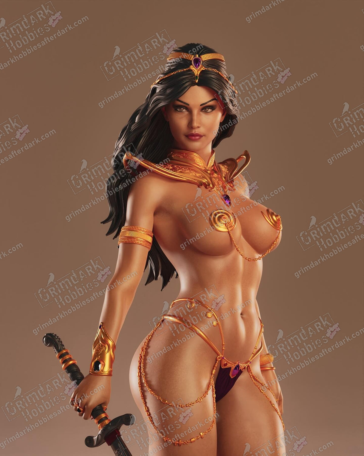 Dejah Thoris resin pin-up figure kit by Abe3D, 1:24 scale, view 1 of 9
