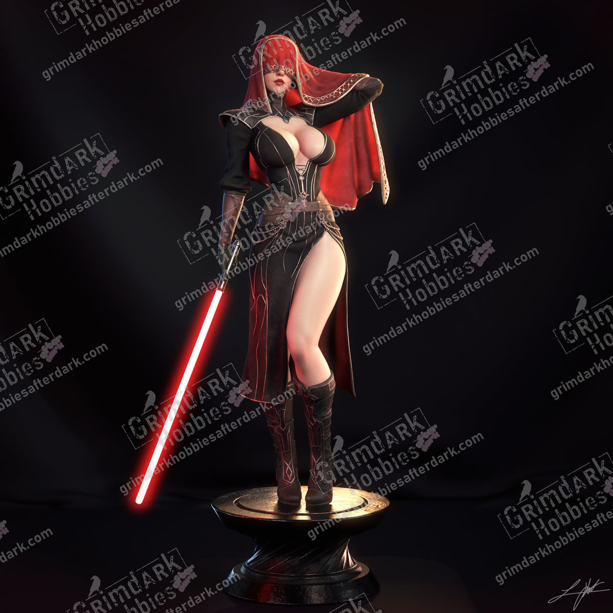 KOTOR2 Visas Marr resin pin-up figure kit by Abe3D, 1:24 scale, view 1 of 14