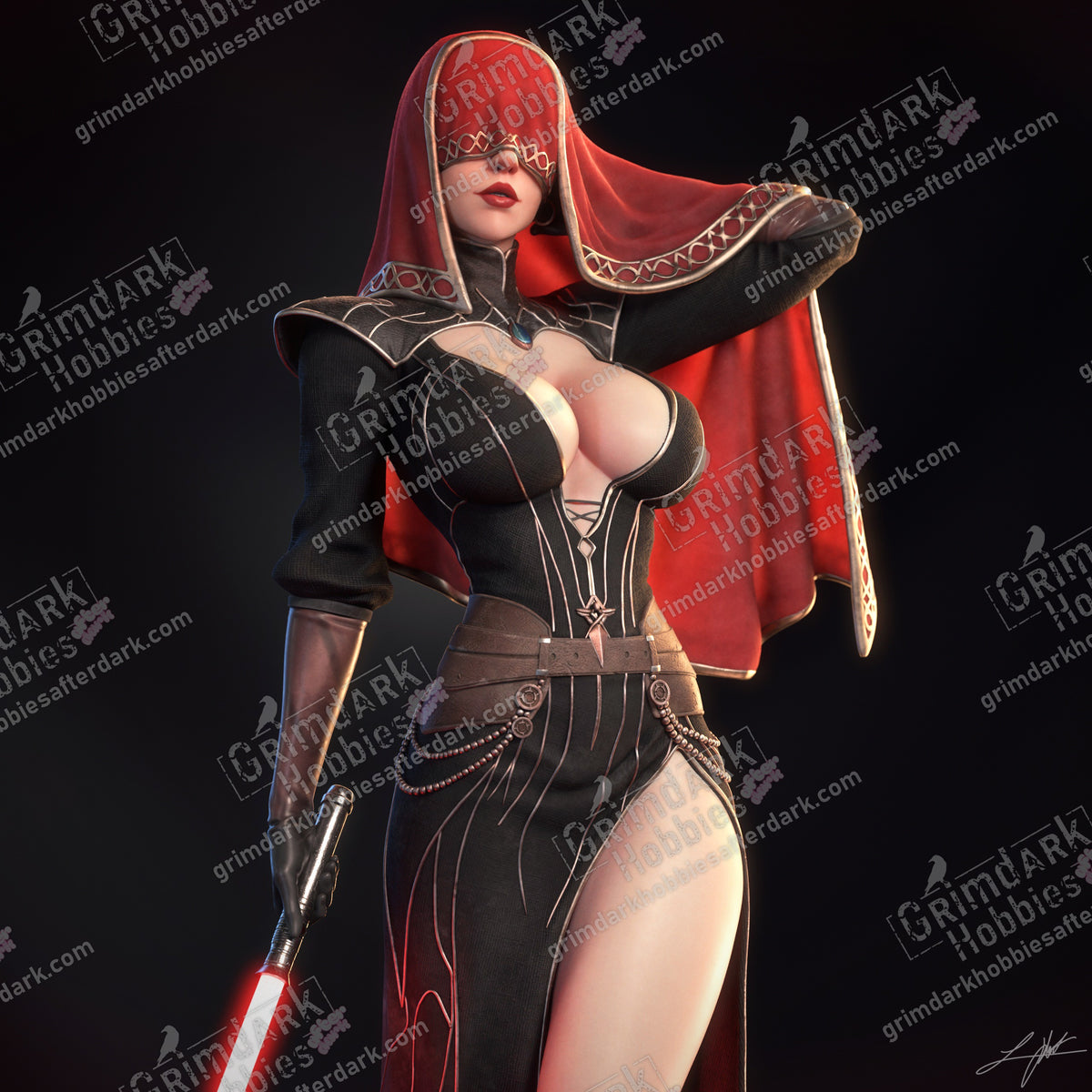 KOTOR2 Visas Marr resin pin-up figure kit by Abe3D, 1:24 scale, view 1 of 14